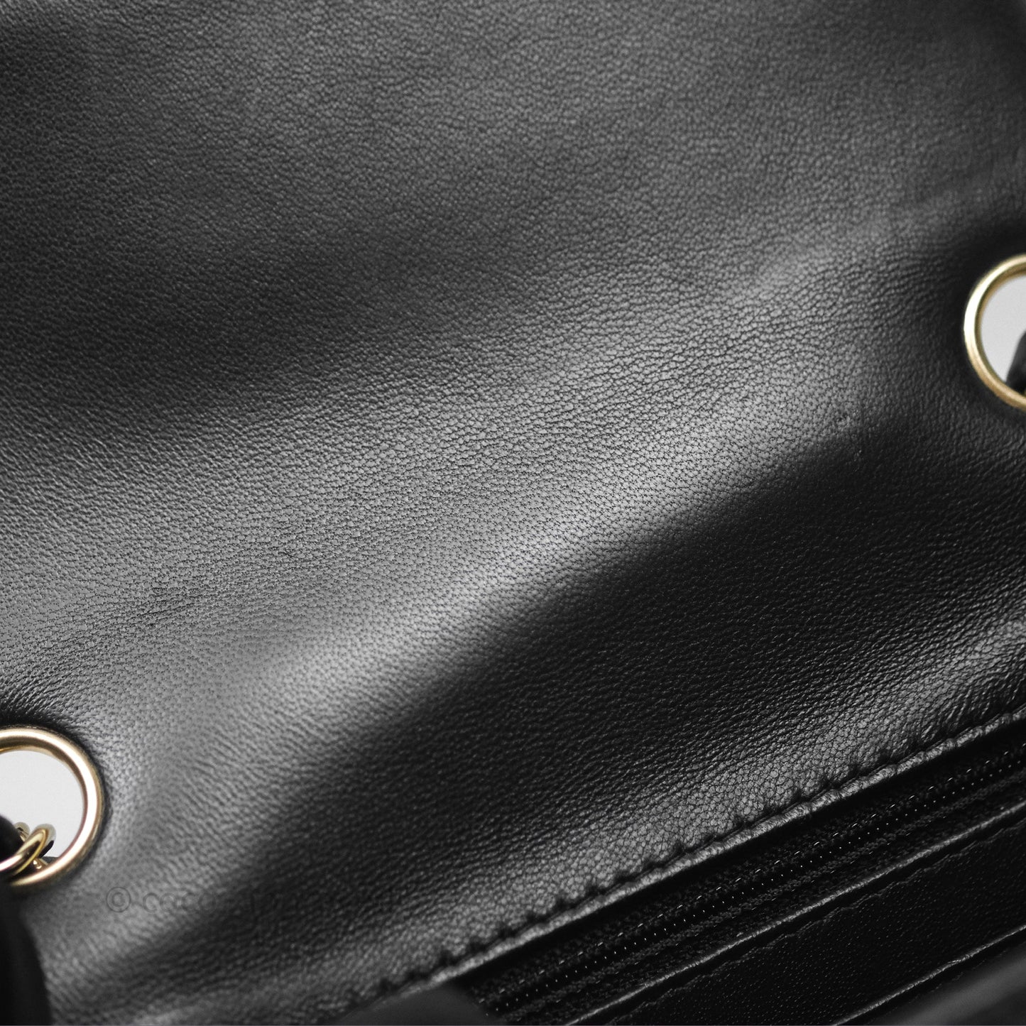Chanel Mini Square Flap Quilted Black Lambskin Gold Hardware