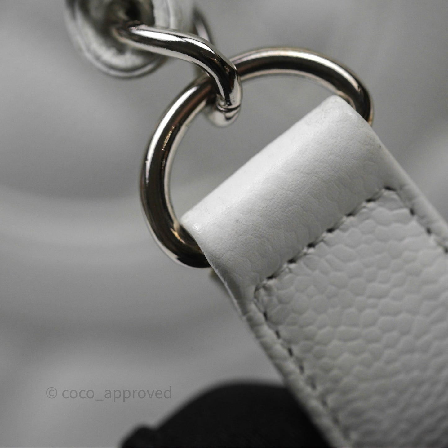 Chanel GST White Caviar Silver Hardware