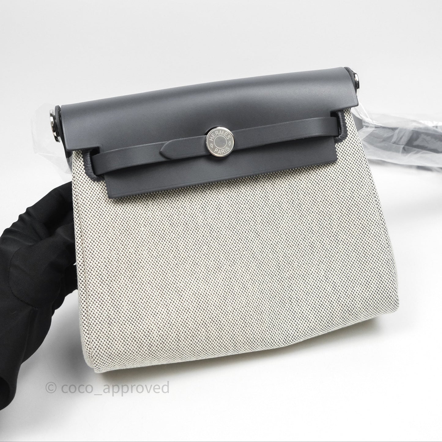 Hermès Herbag Zip 20 Mini Ardoise 85 Canvas Palladium Hardware