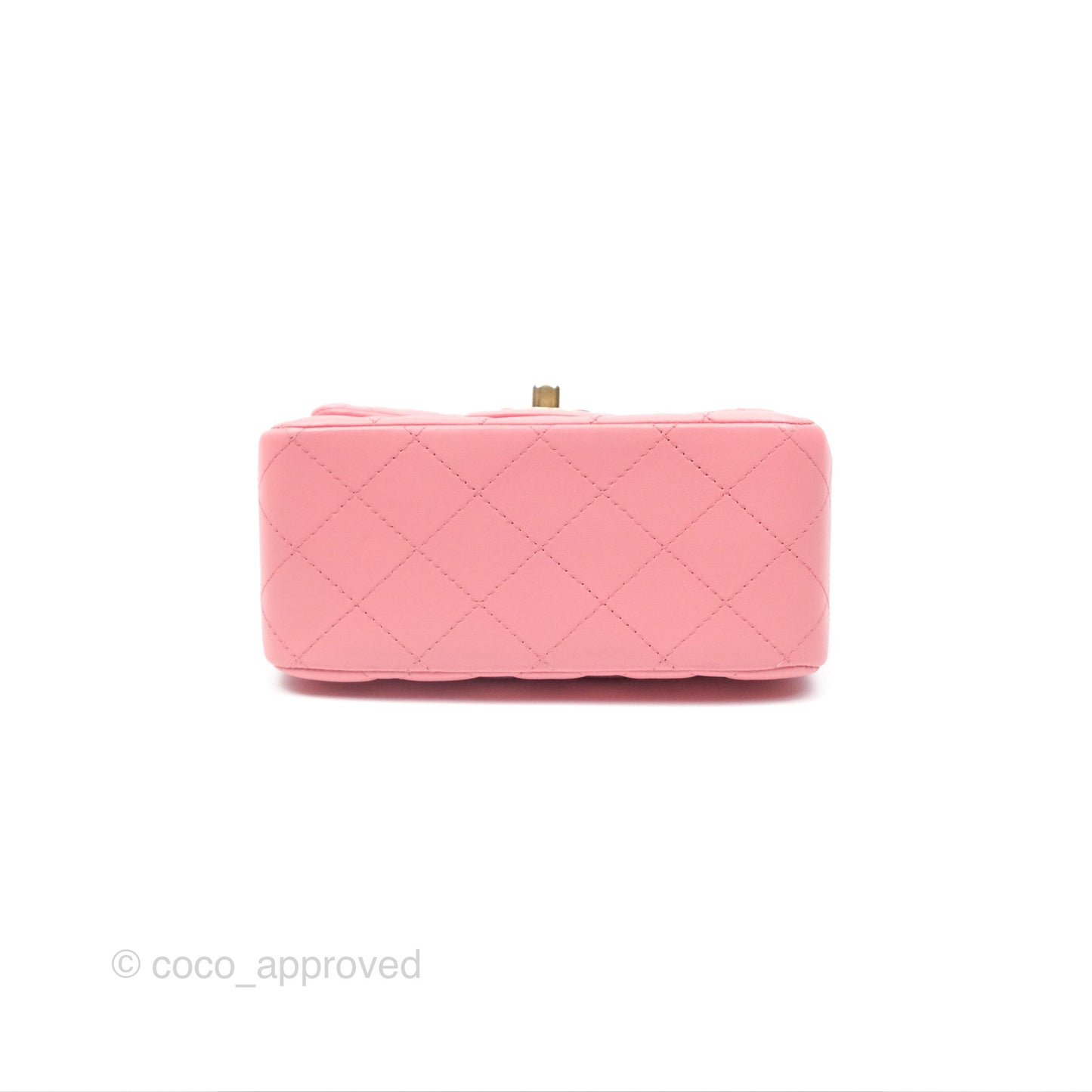 Chanel Mini Square Pink Lambskin Aged Gold Hardware