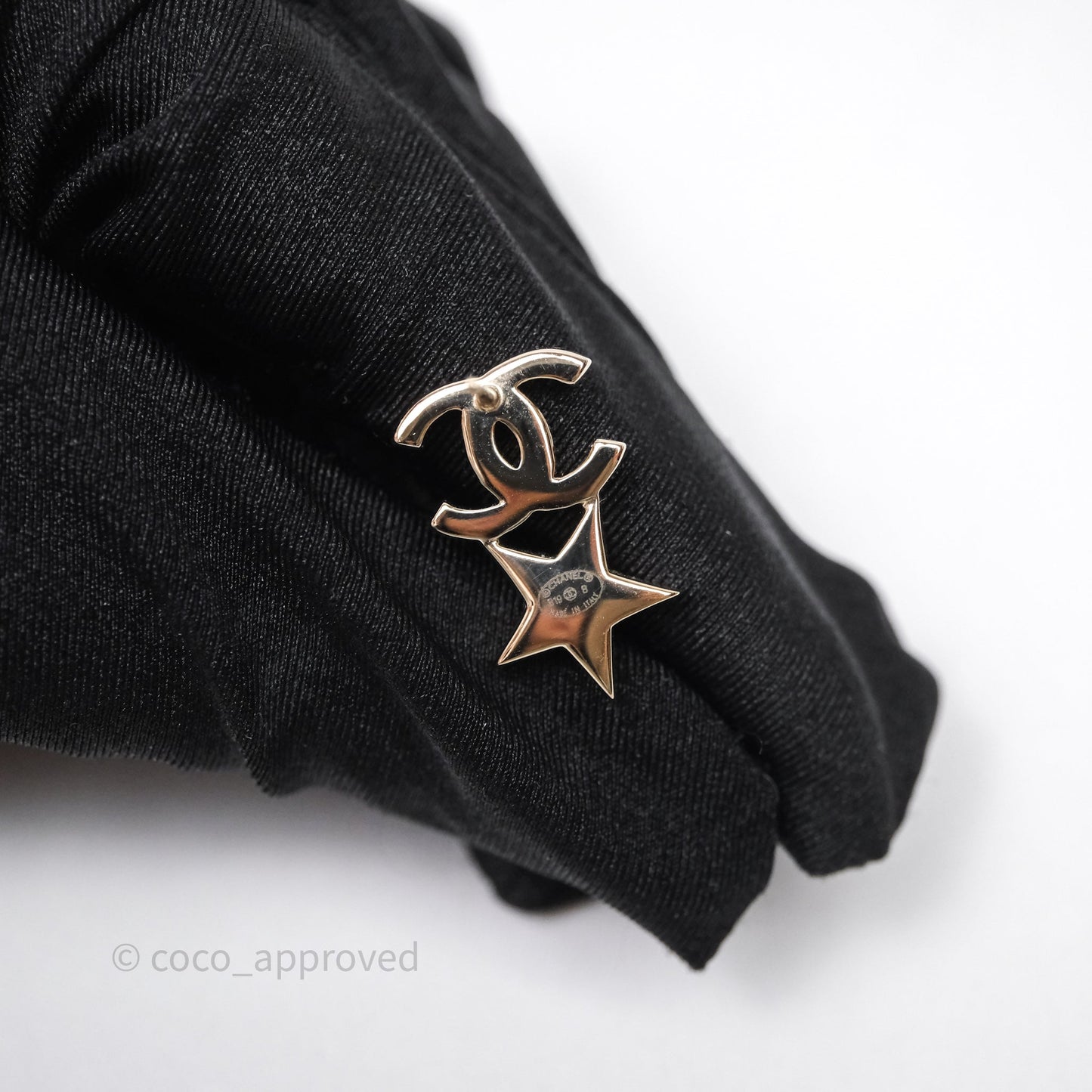 Chanel Crystal CC Star & Heart Pearl Earrings Gold Tone 19B