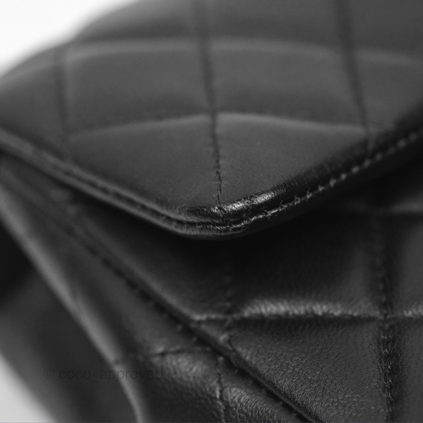 Chanel Quilted Mini Rectangular Flap Black Lambskin Gold Hardware