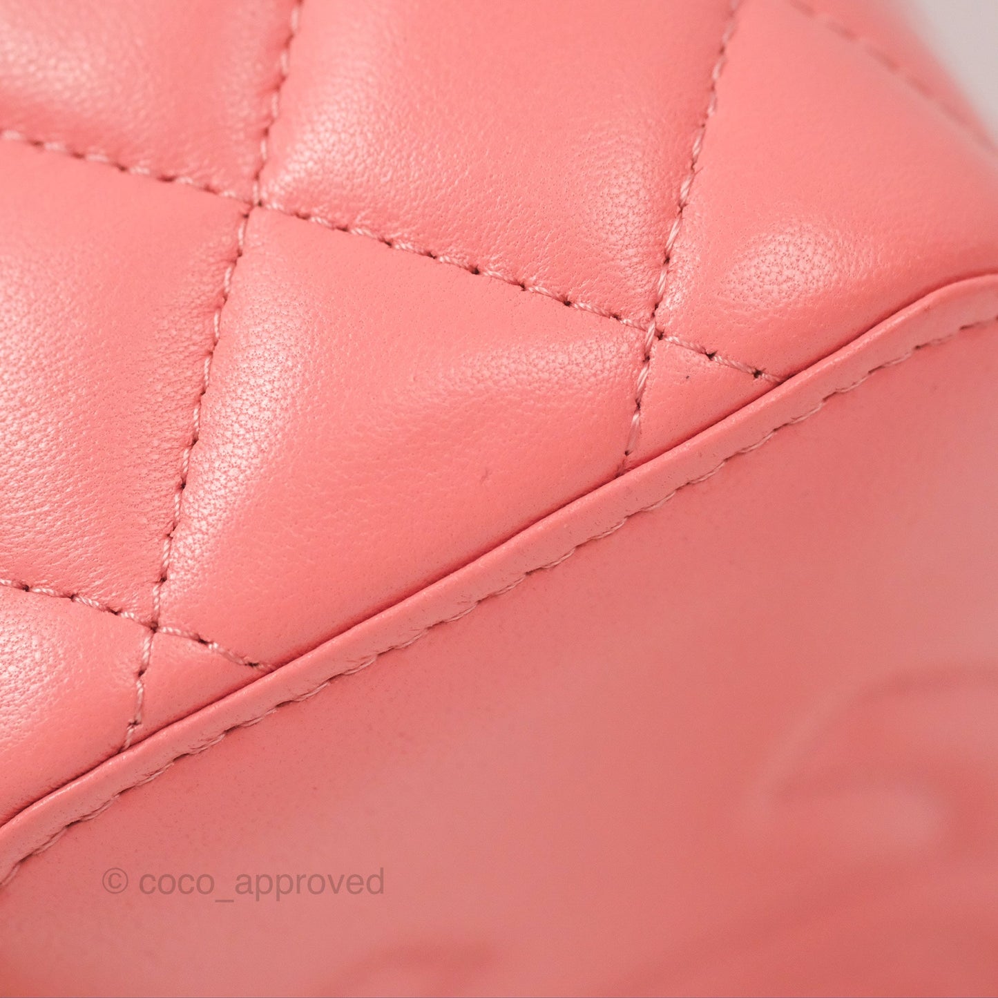Chanel Vanity Rectangular Top Handle Pink Lambskin Gold Hardware