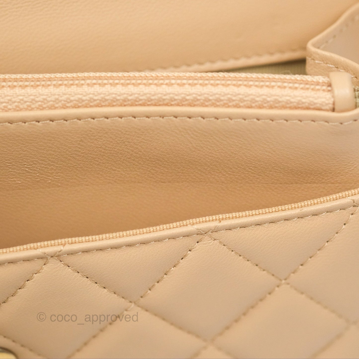 Chanel Quilted Pearl Crush Wallet on Chain WOC Beige Lambskin Aged Gold Hardware