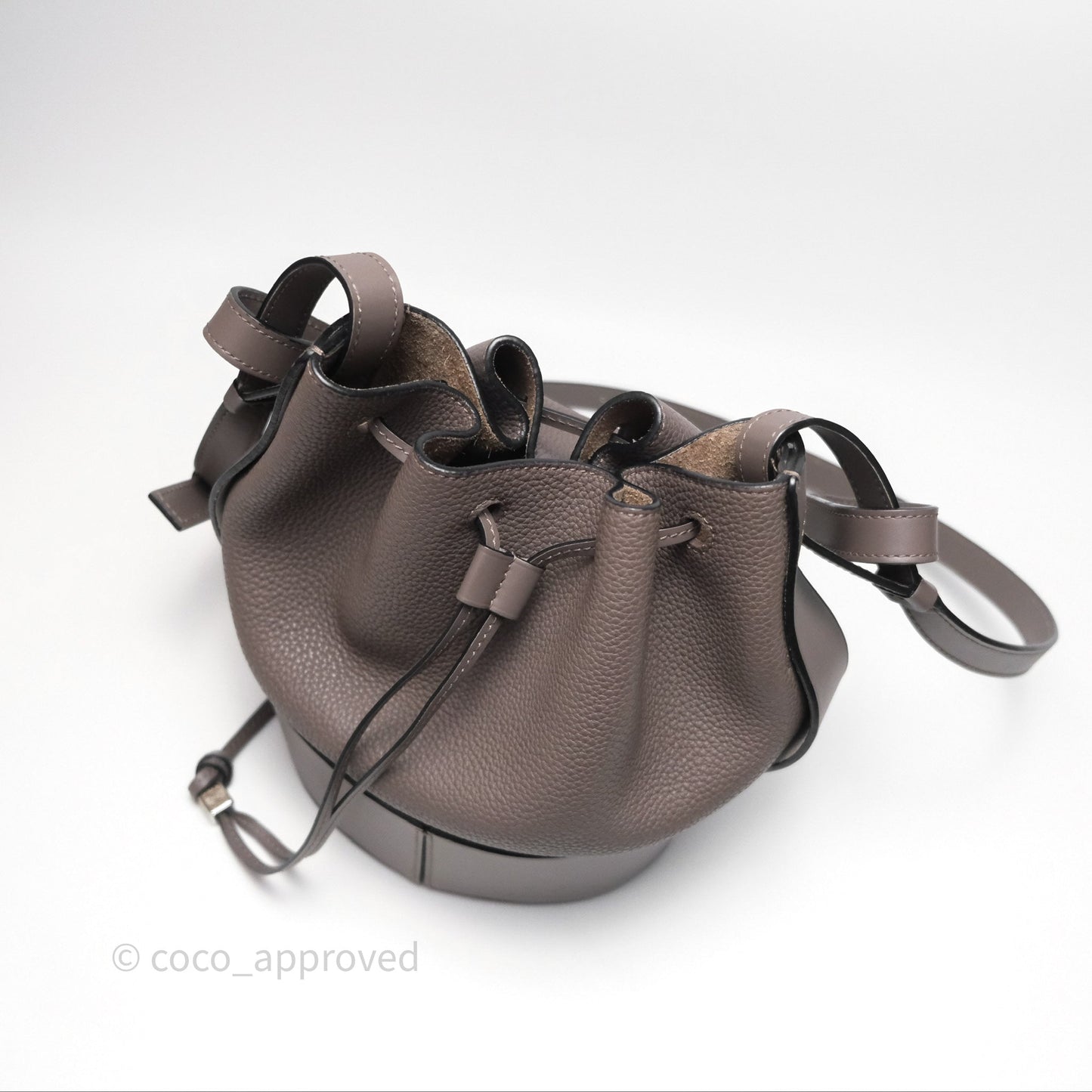 Loewe Small Balloon Bucket Bag Taupe Grained Calfskin