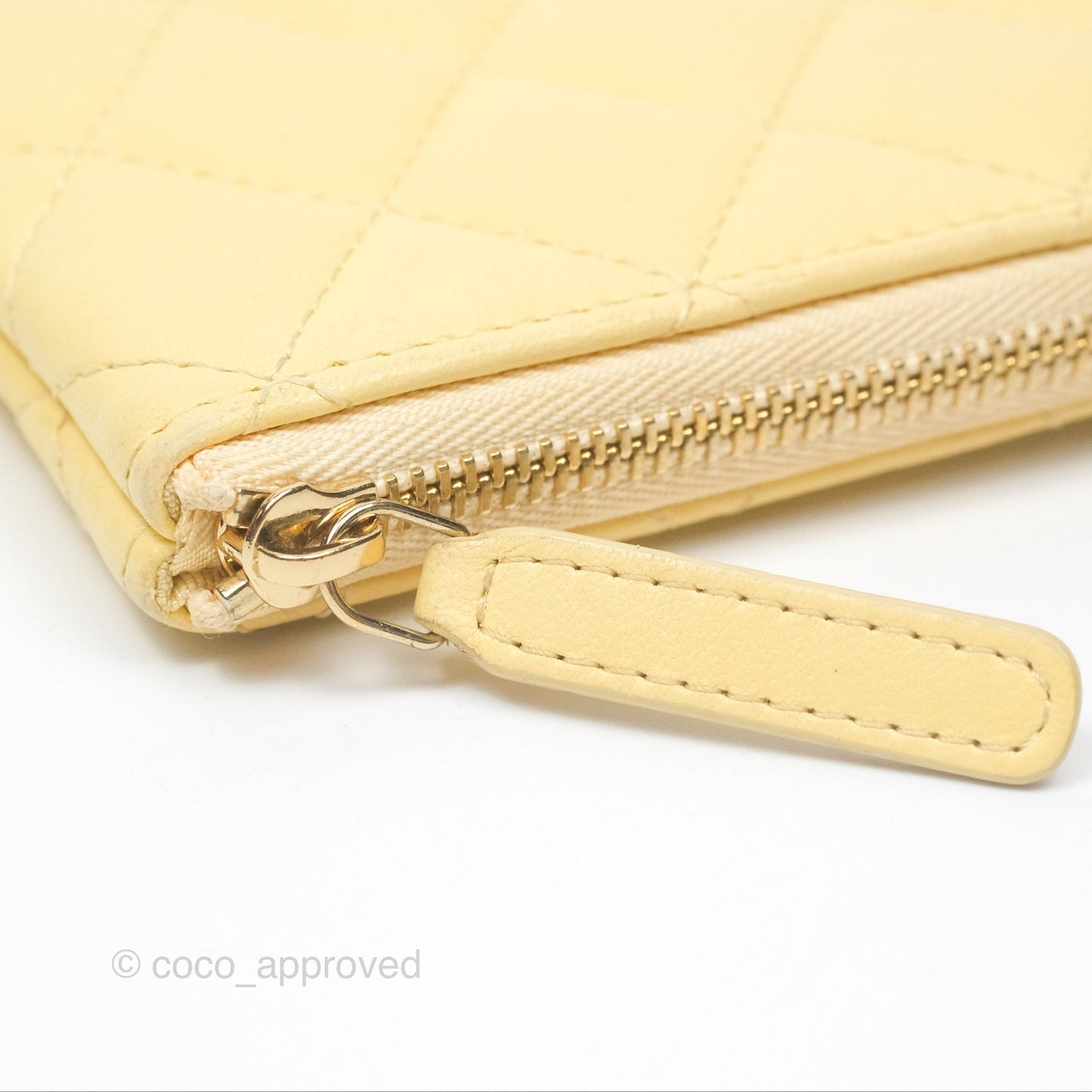 Chanel Quilted Mini O Case Yellow Lambskin Gold Hardware