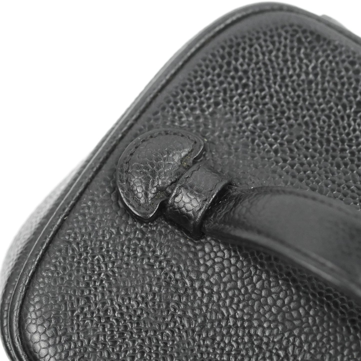 Chanel Vintage Vanity Case Black Caviar Gold Hardware