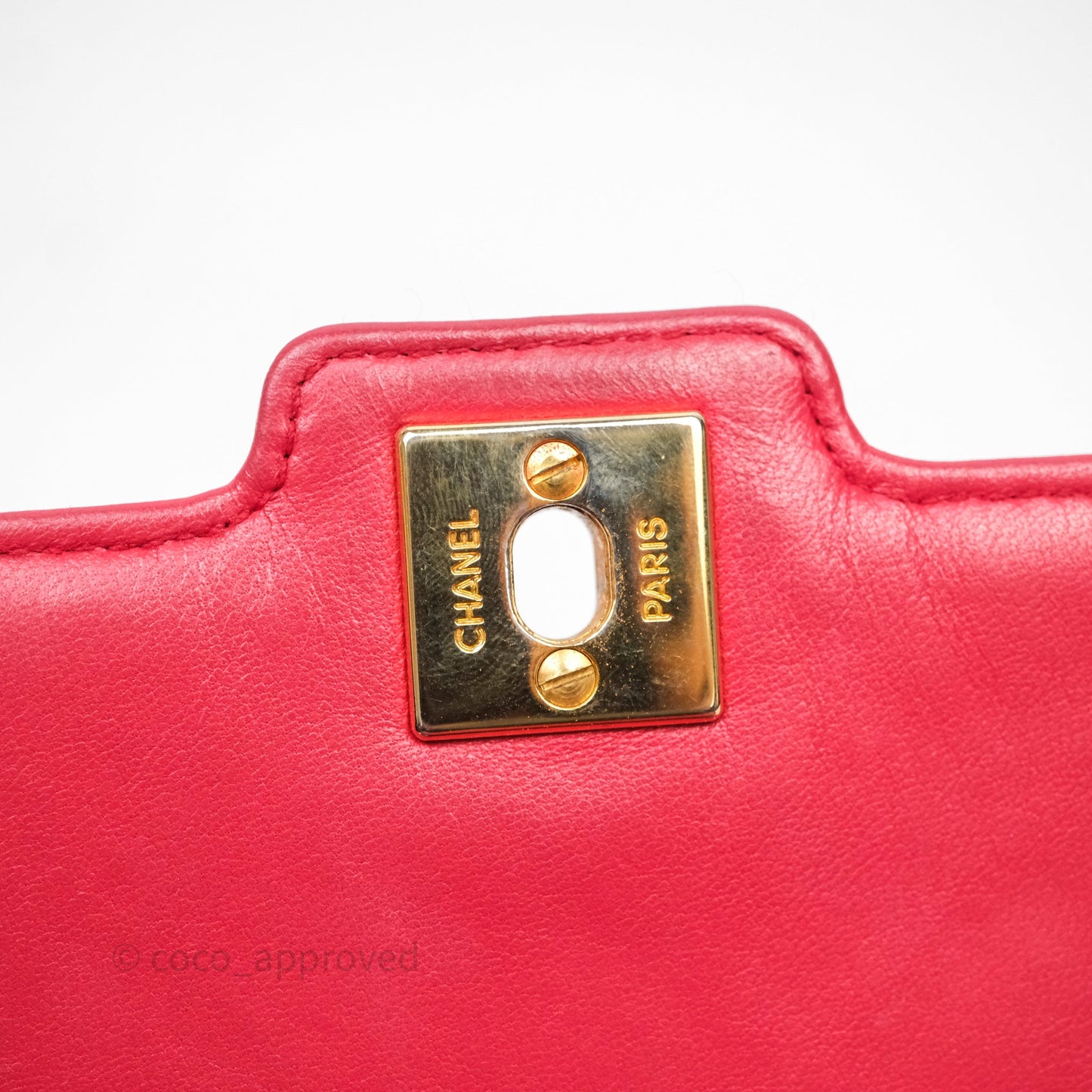 Chanel Vintage Mini Bijoux Chain Flap Bag Red Gold Hardware