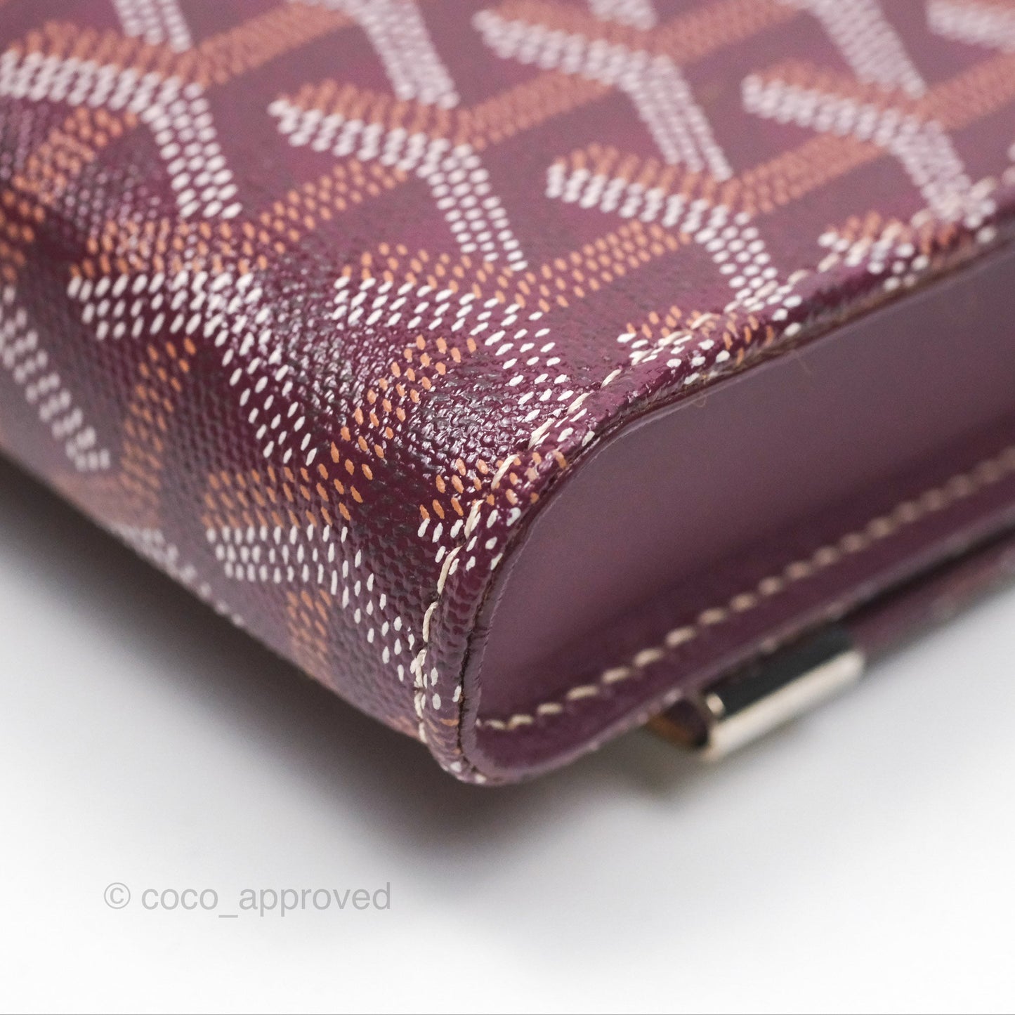 Goyard Monte-Carlo Bois Clutch Wine Red Goyardine Canvas