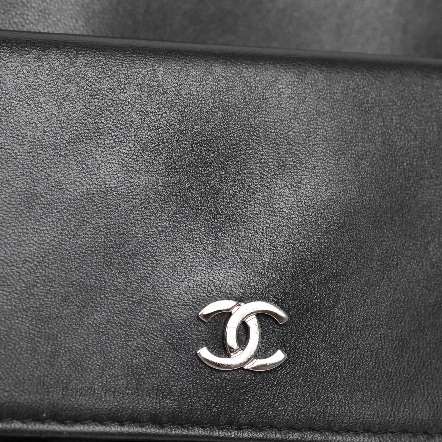 Chanel Flap O Case Clutch Black Lambskin Silver Hardware