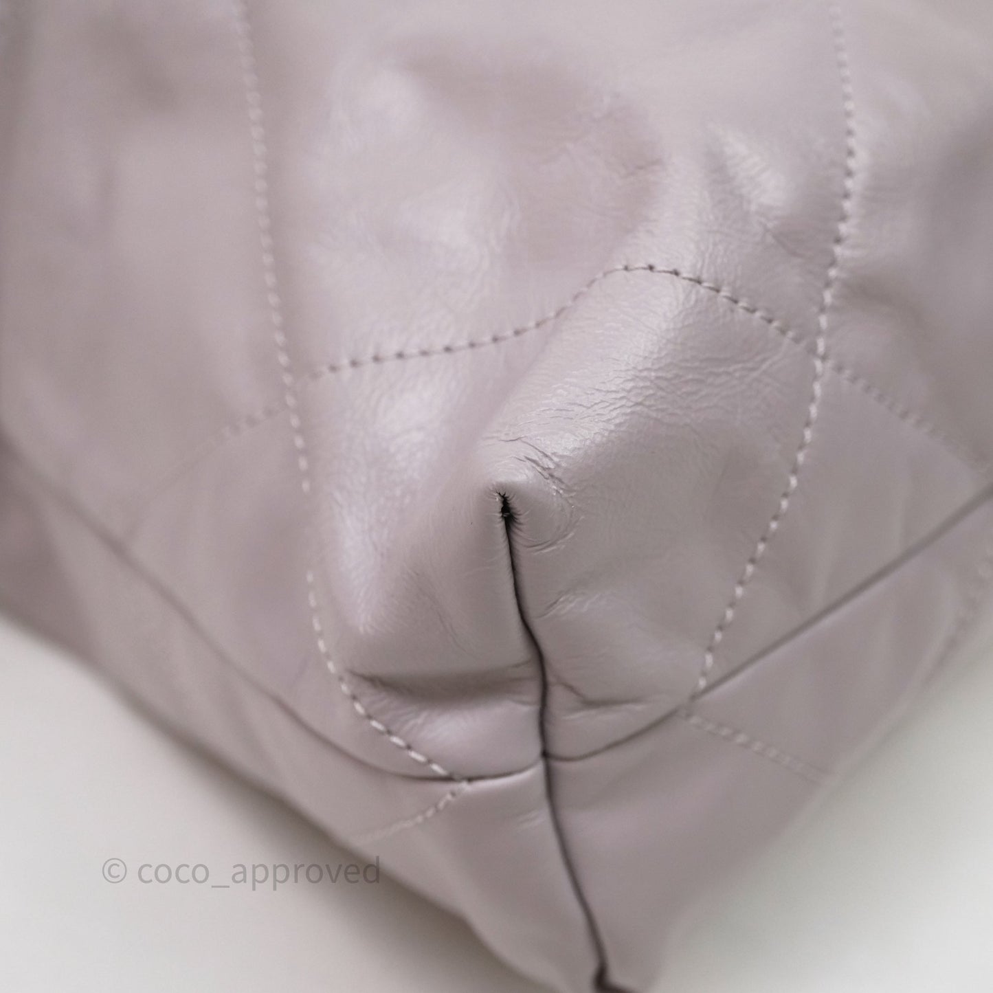 Chanel 22 Small Grey Aged Calfskin Matte Silver Hardware