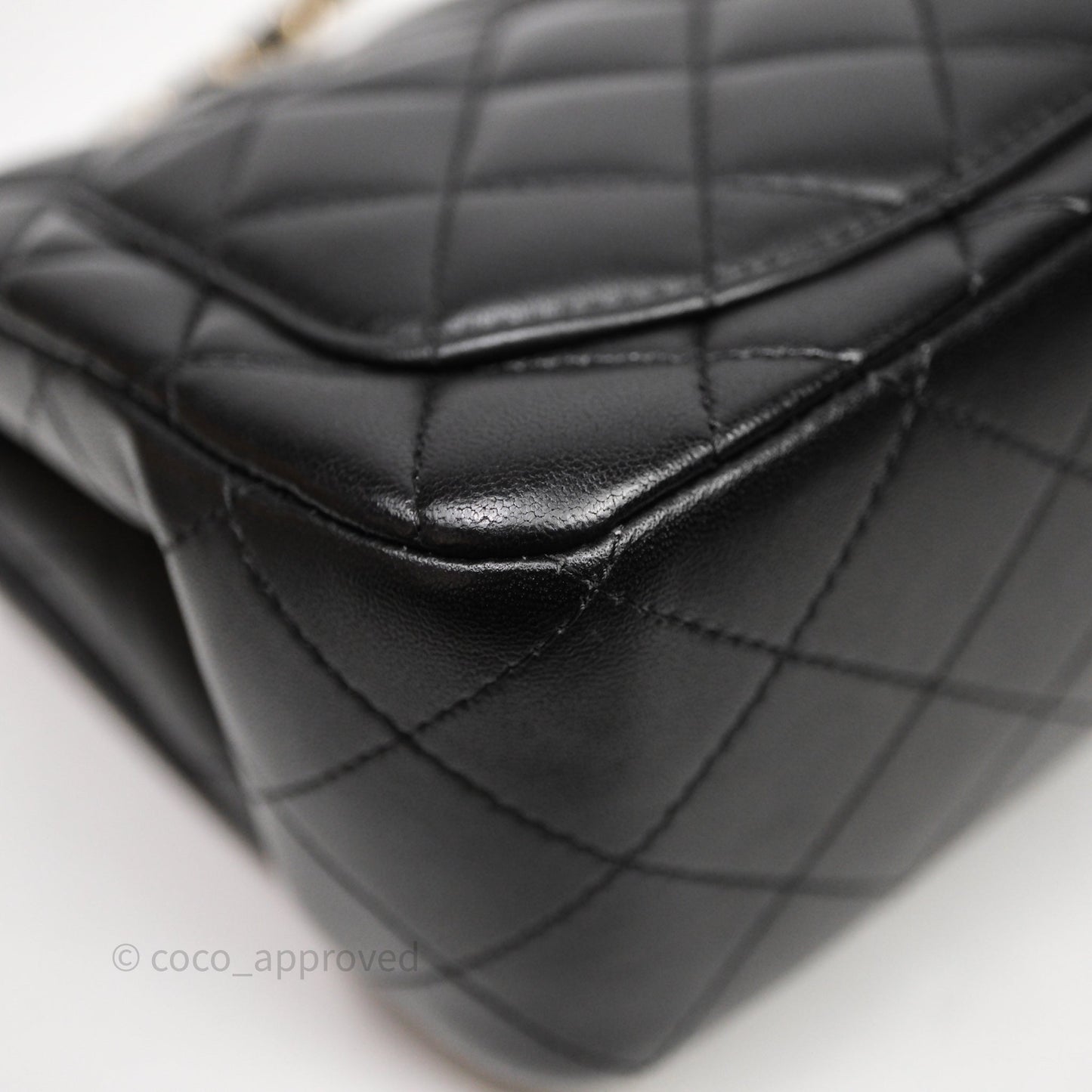 Chanel Mini Square Quilted Black Lambskin Gold Hardware