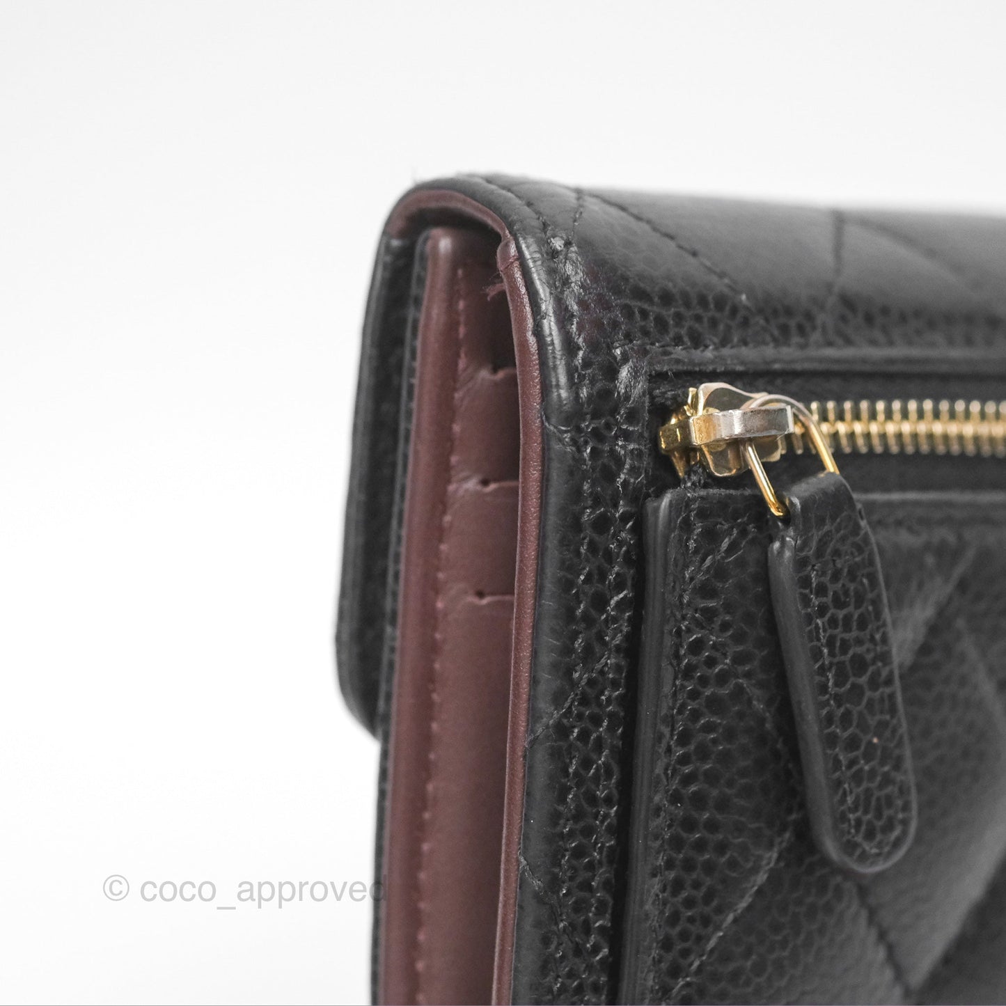 Chanel Classic Short Flap Wallet Black Caviar Gold Hardware