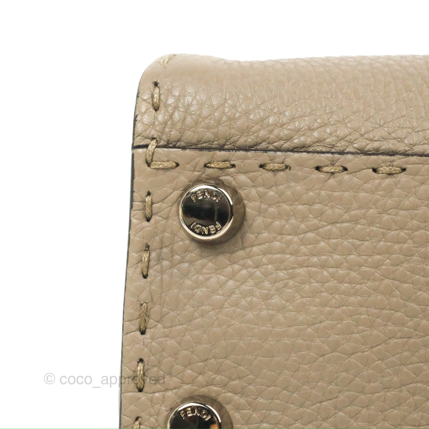Fendi Mini Peekaboo Dove Grey Selleria Bag Cuoio Romano Python