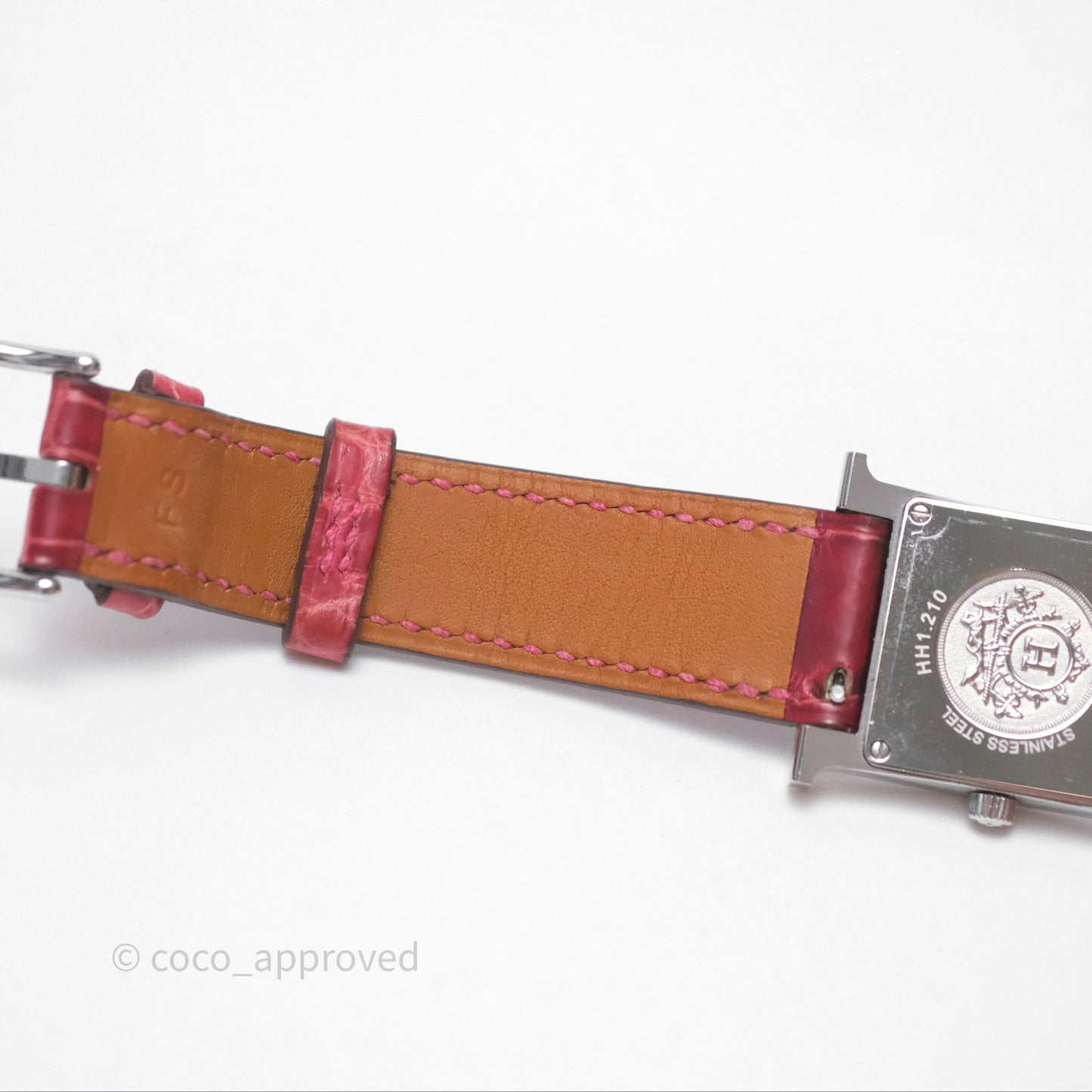 Hermès Heure H Watch Diamond Red Alligator Palladium Hardware