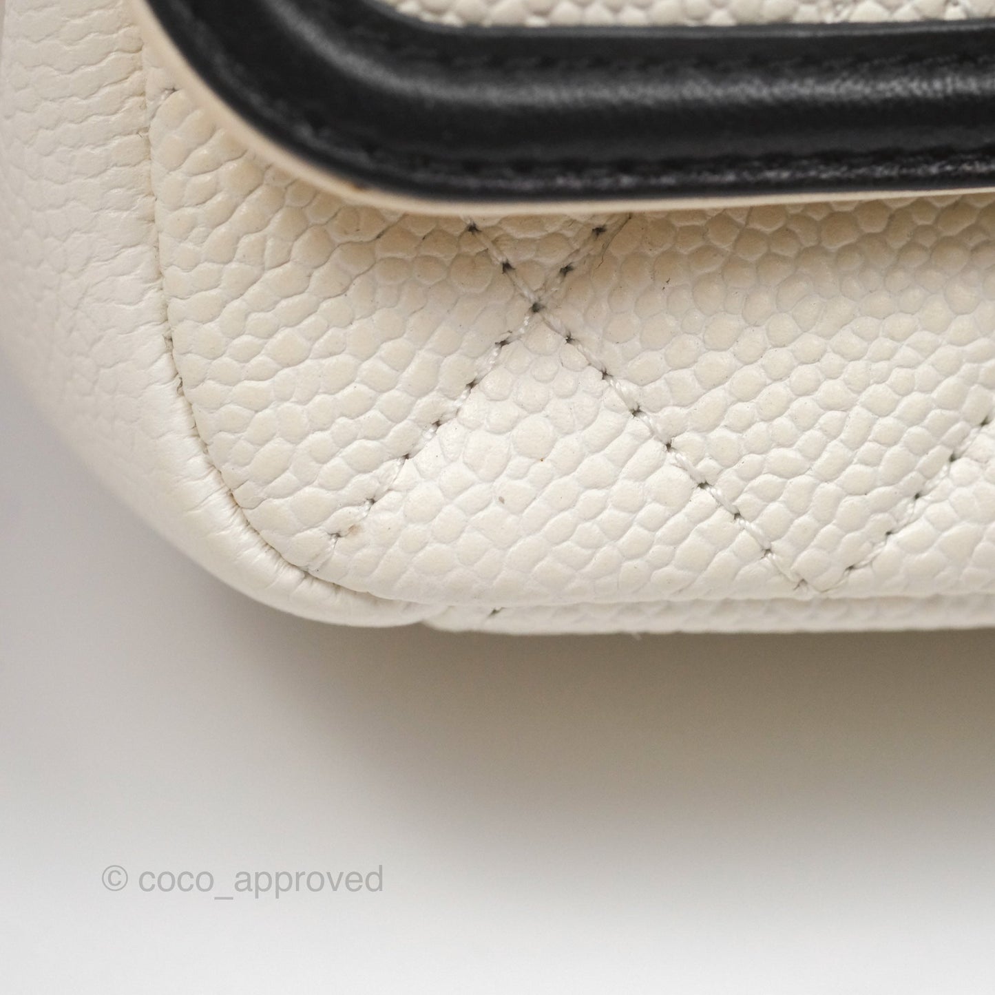 Chanel Small CC Filigree Flap Quilted Ivory Caviar