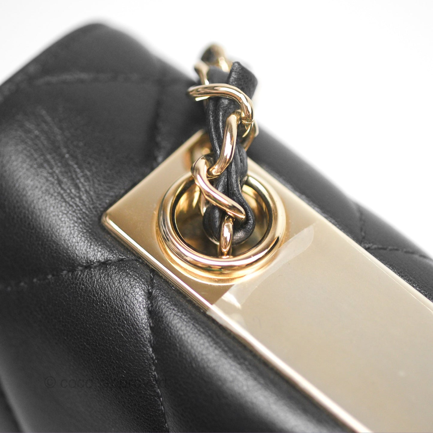 Chanel Trendy CC Flap Clutch Bag Black Lambskin Gold Hardware