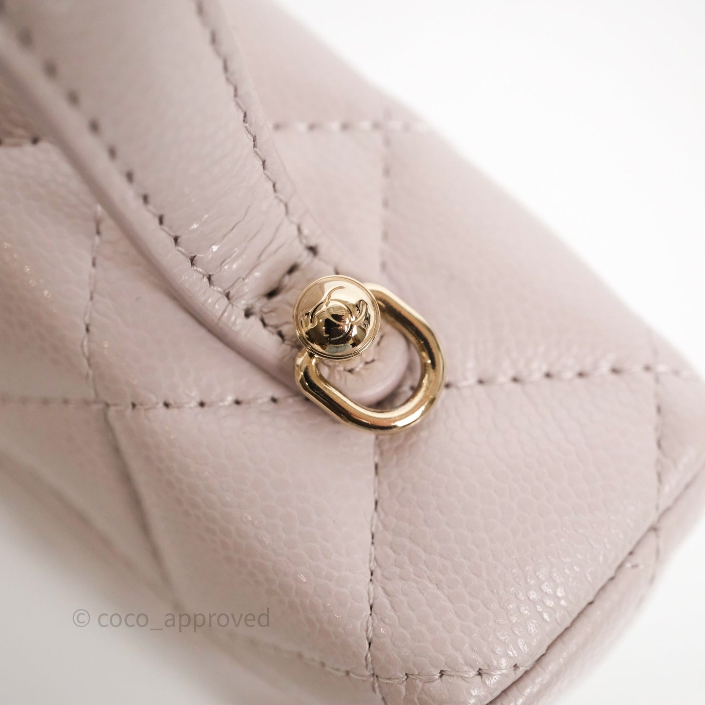 Chanel Top Handle Long Vanity with Chain Lilac Caviar Gold Hardware