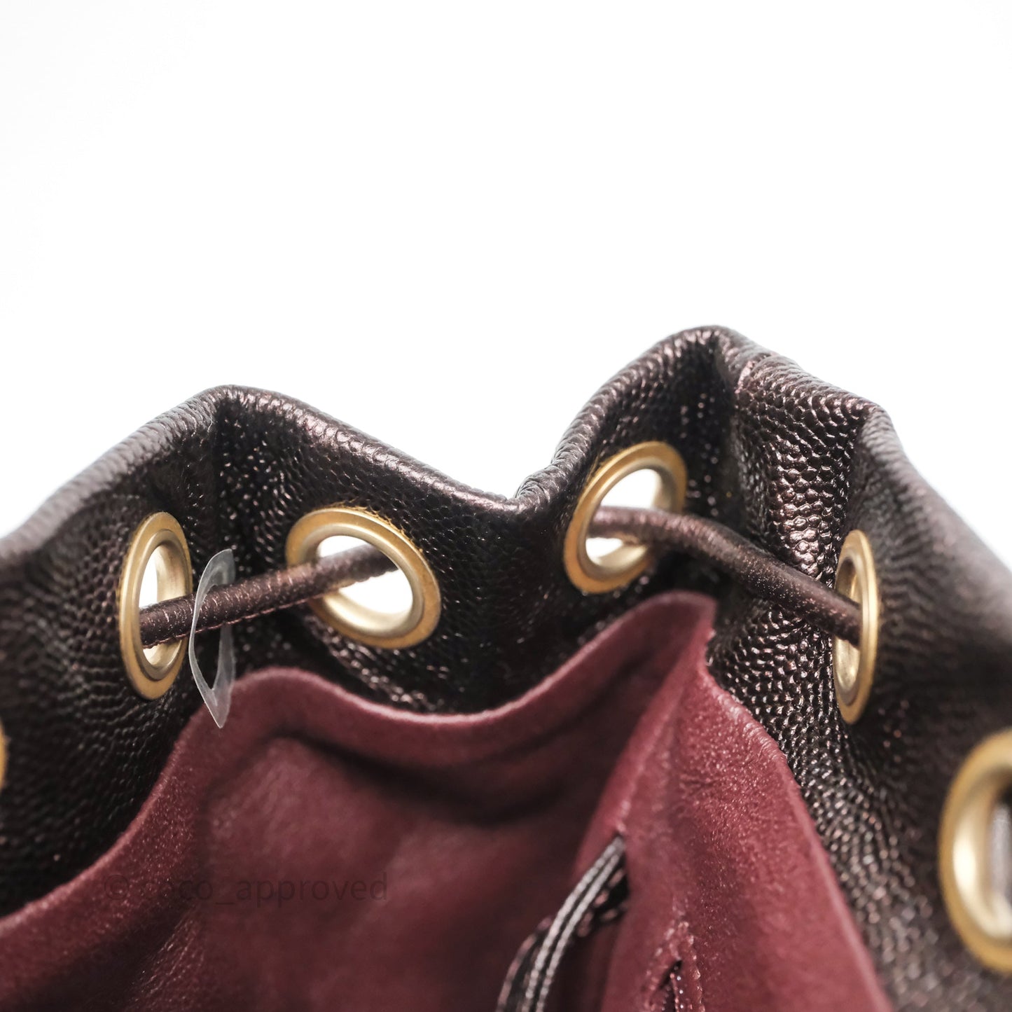 Chanel Quilted Filigree Backpack Purple Iridescent Burgundy Caviar Aged Gold Hardware