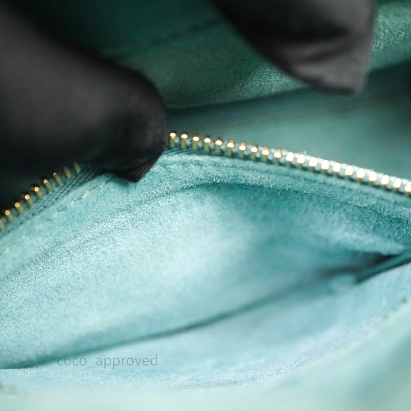 Christian Dior Mini Lady Dior Cannage Green Lambskin Gold Hardware