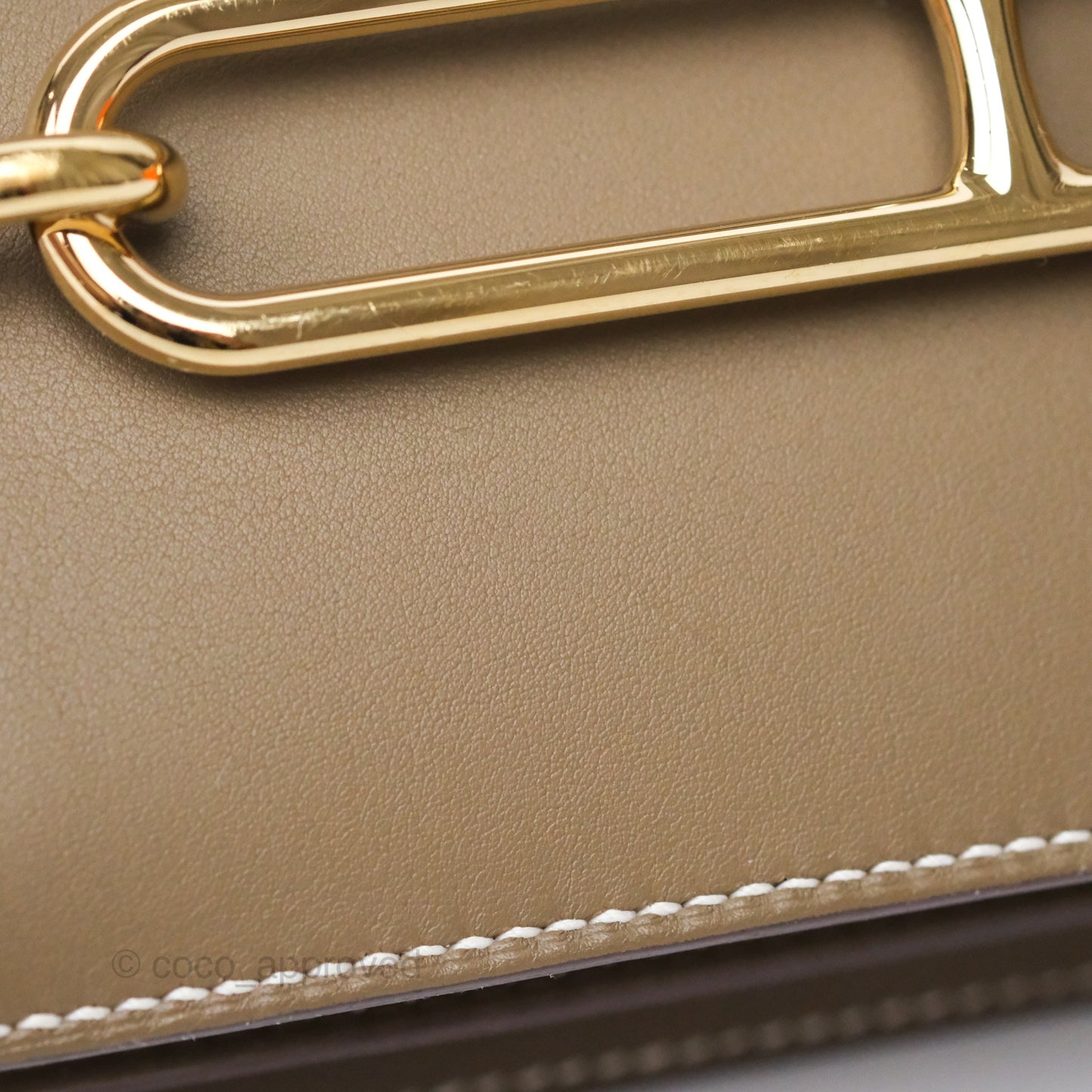Hermès Roulis Mini 18 Etoupe 18 Swift Gold Hardware