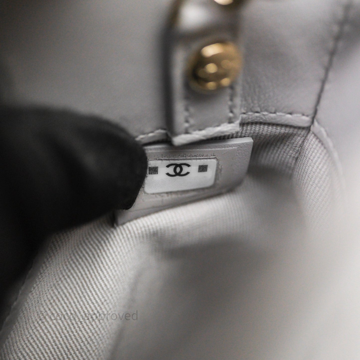 Chanel Nano 31 Grey Shiny Lambskin Gold Hardware