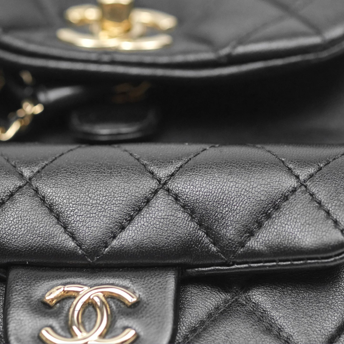 Chanel Quilted Small Duma Drawstring Backpack Black Lambskin