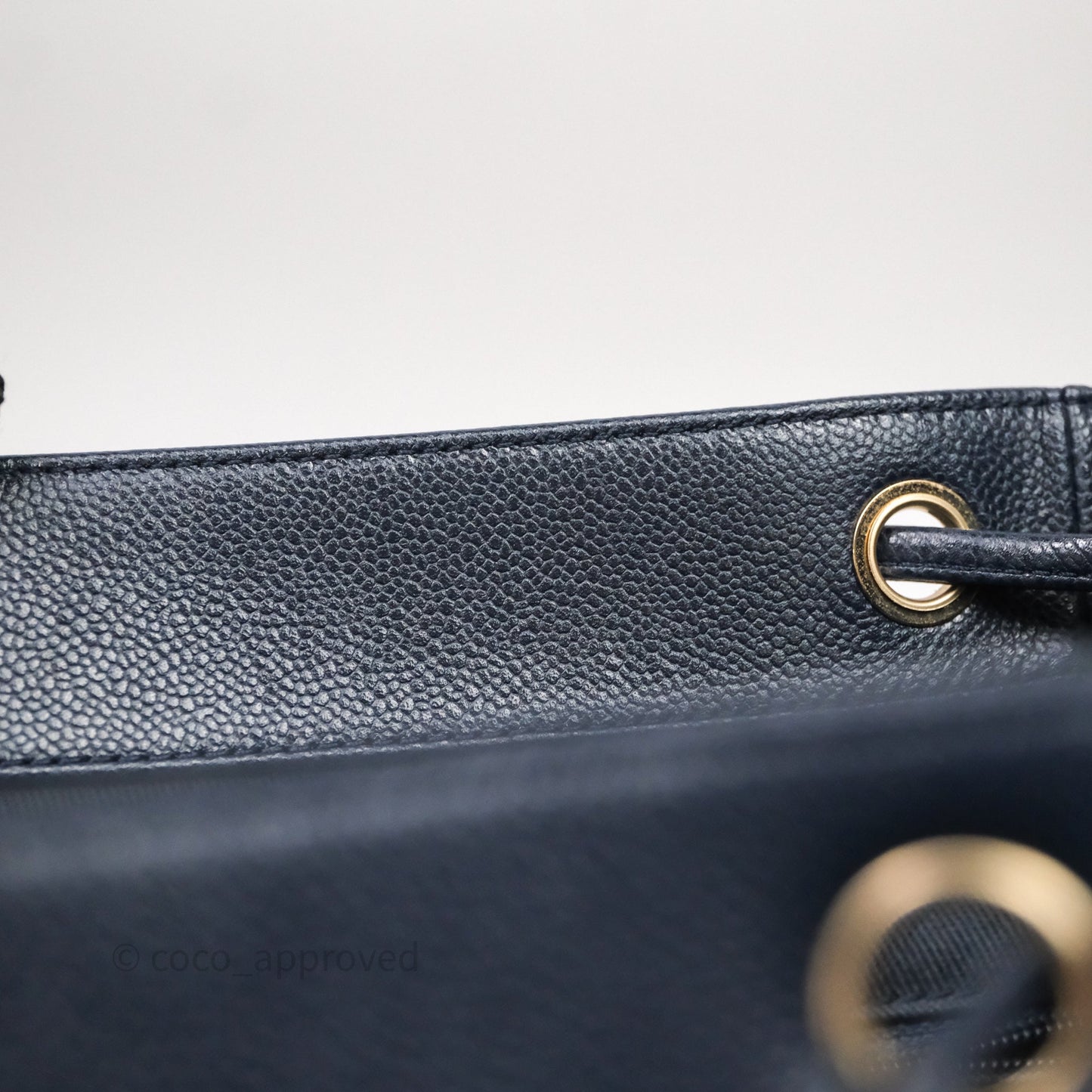 Chanel Quilted Business Affinity Backpack Navy Caviar Light Gold Hardware