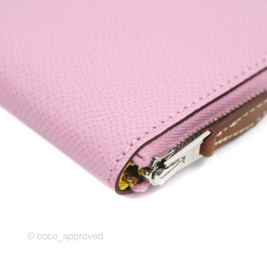 Hermès Silk In Compact Wallet Pink Epsom