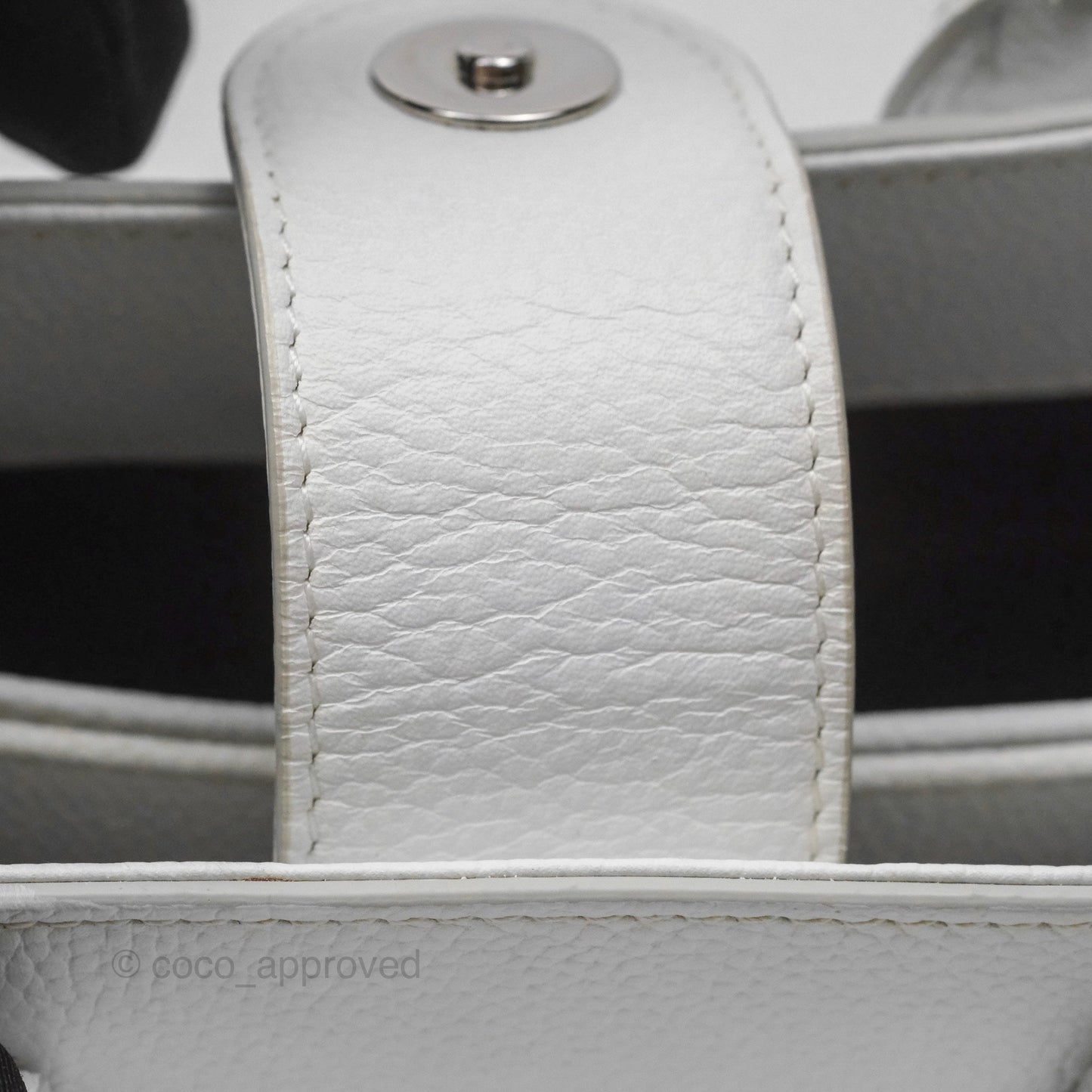 Chanel Mini Neo Executive Shopper Tote White Grained Calfskin Silver Hardware