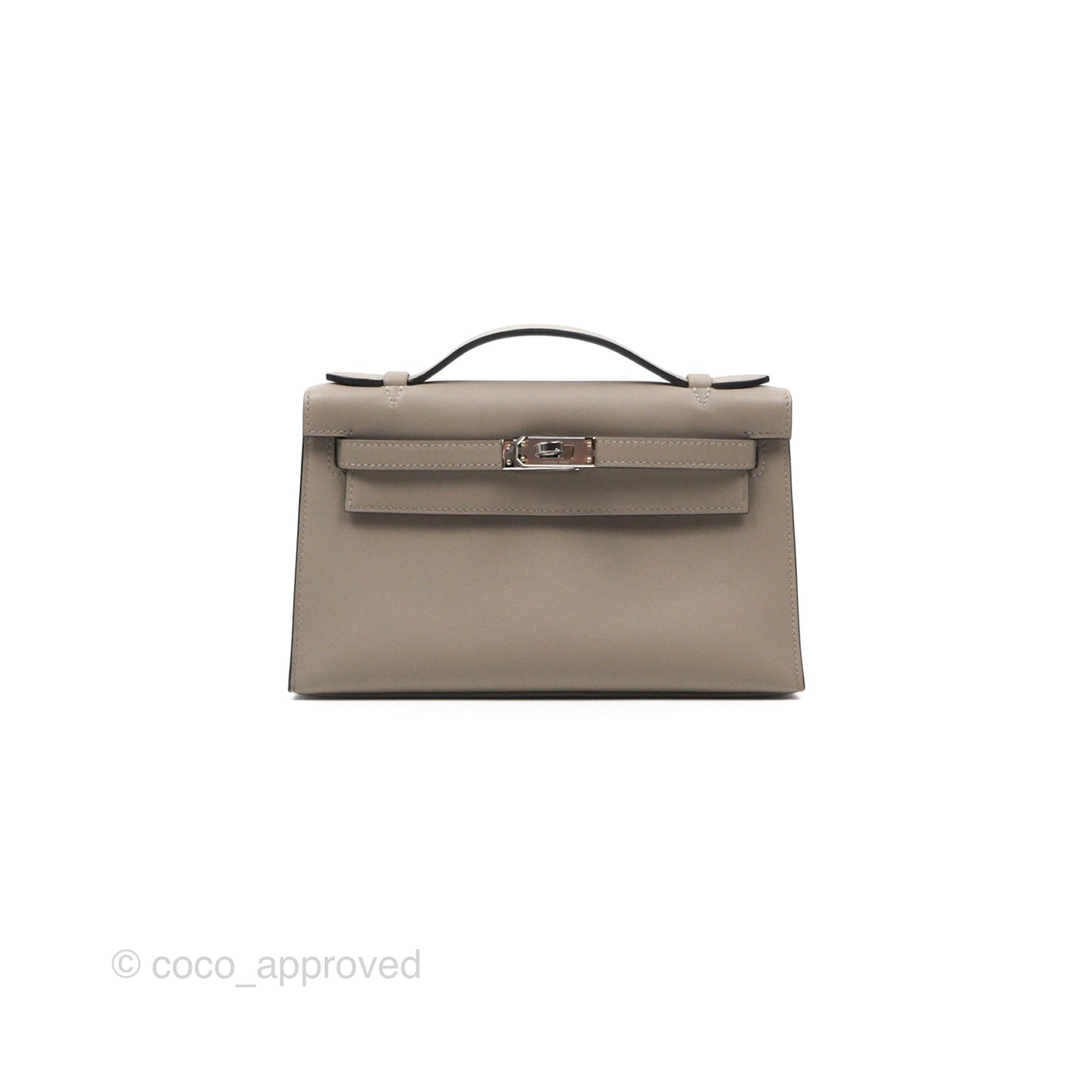 Hermès Kelly Pochette Clutch HSS Gris Asphalte M8/ Noir 89 Palladium Hardware