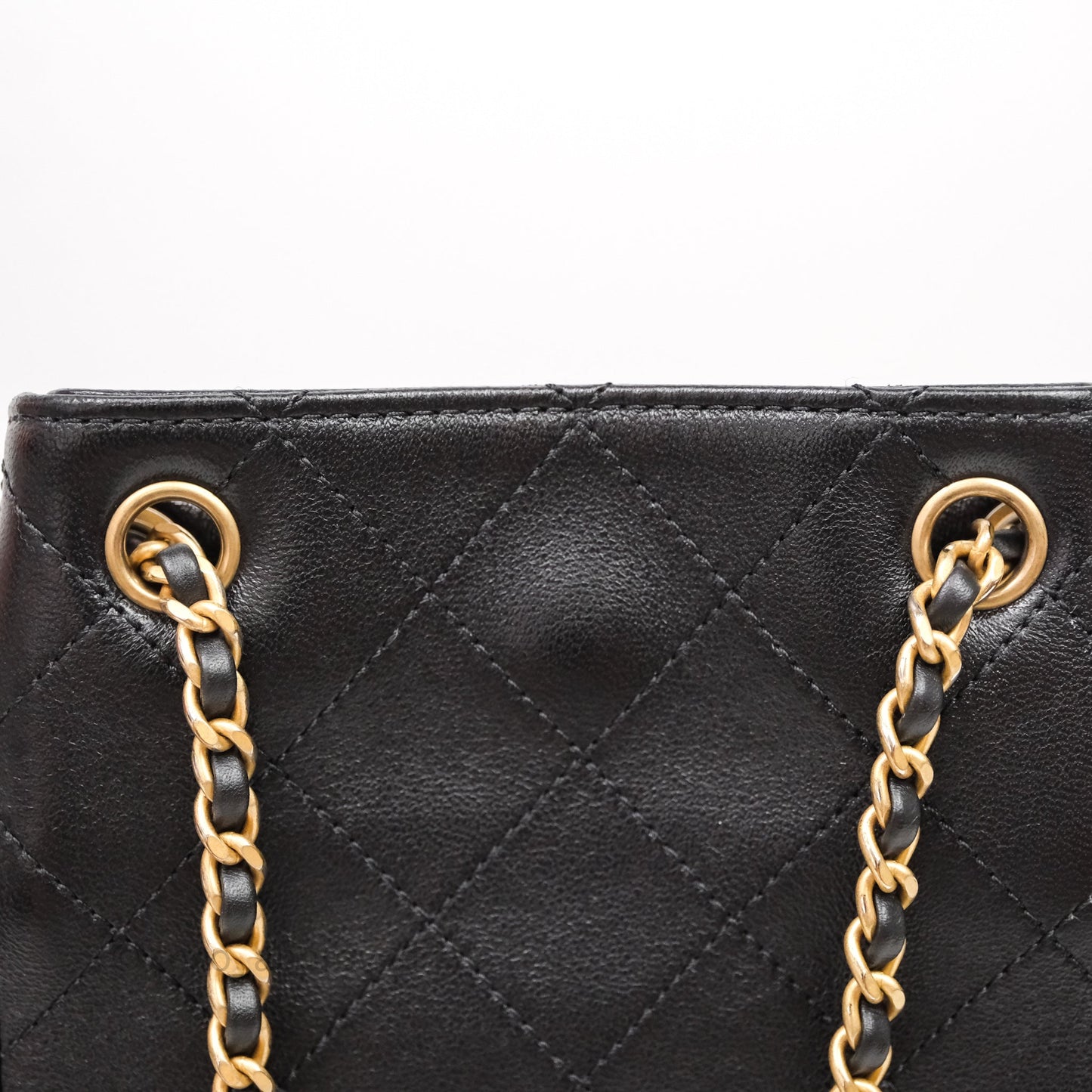 Chanel Double Pocket Black Lambskin Gold Hardware 25C