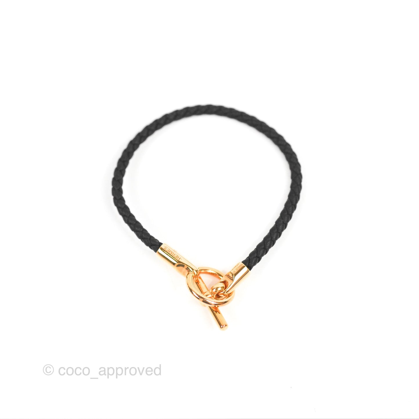 Hermès Glenan Bracelet Noir Swift Rose Gold Hardware