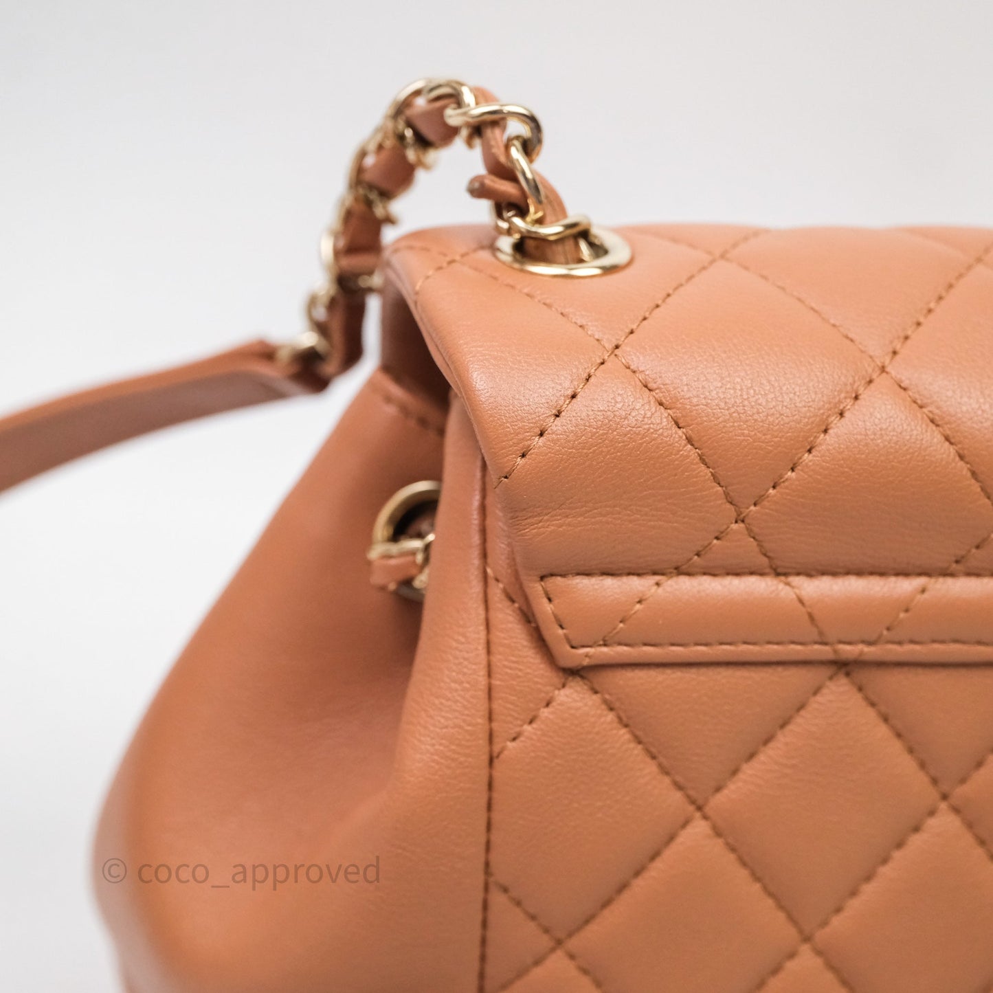 Chanel Small Duma Drawstring Backpack Camel Calfskin