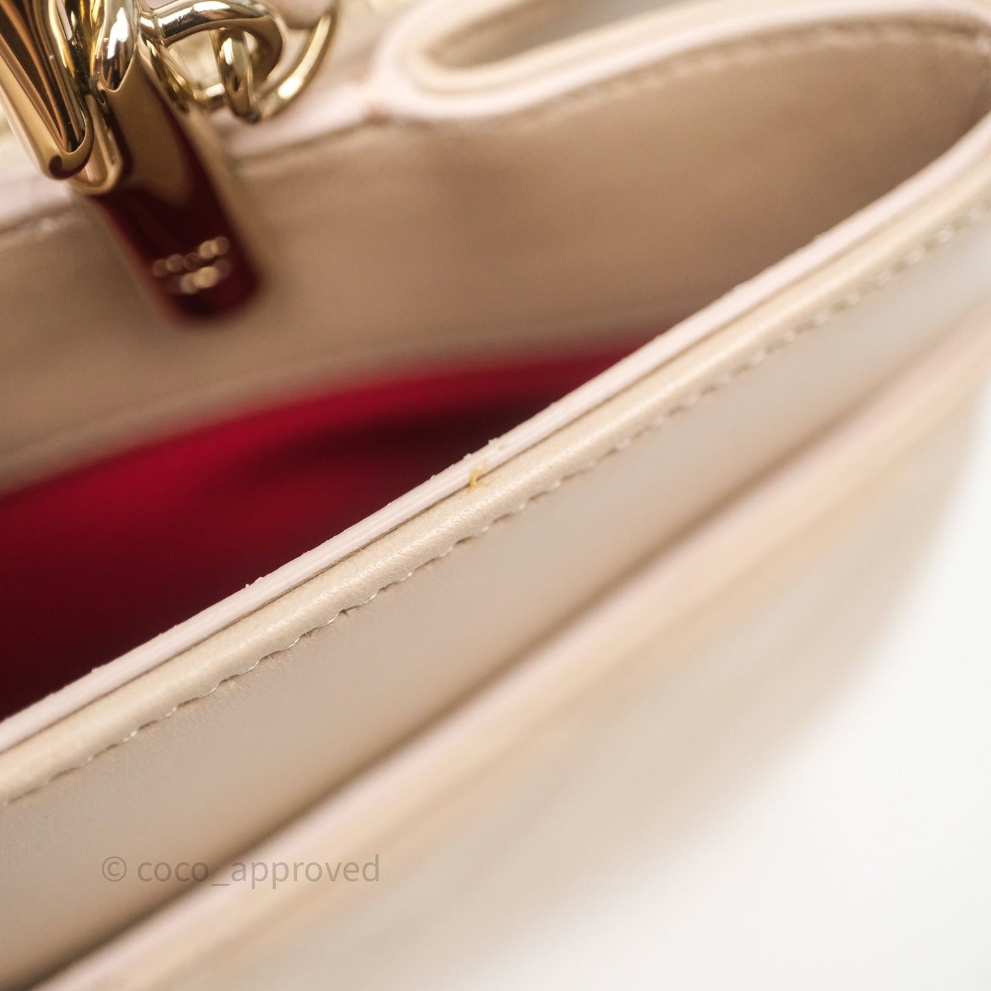 Chanel Quilted Top Handle Carry Chic Bag Beige Lambskin Gold Hardware