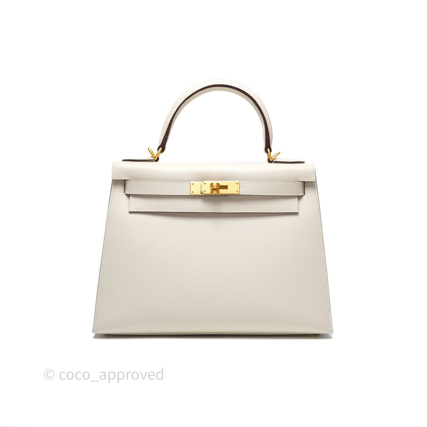 Hermès HSS Sellier Kelly 28 Craie 10 / Amber 9D Epsom Brushed Gold Hardware