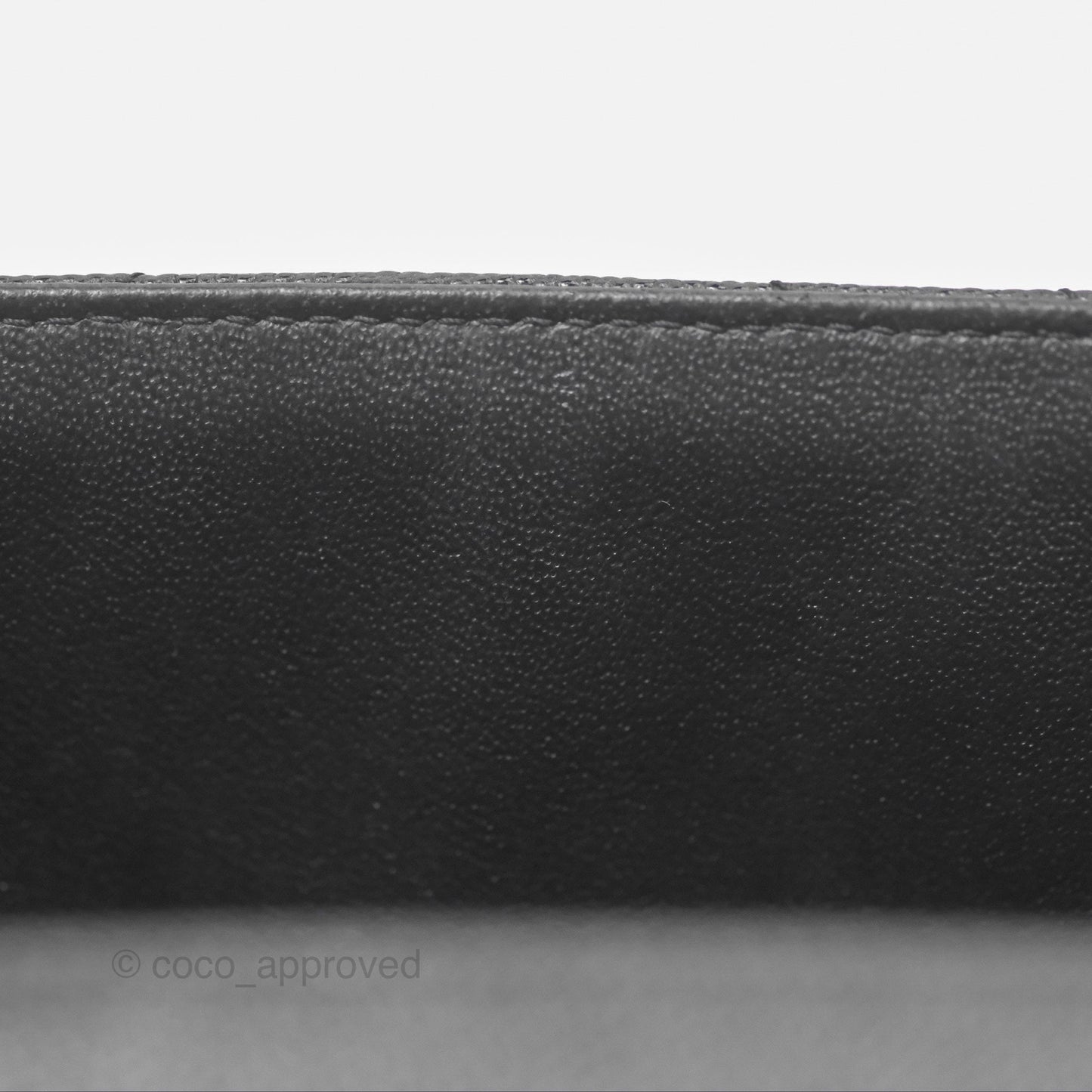 Chanel Mini Square Chevron Black Caviar Silver Hardware