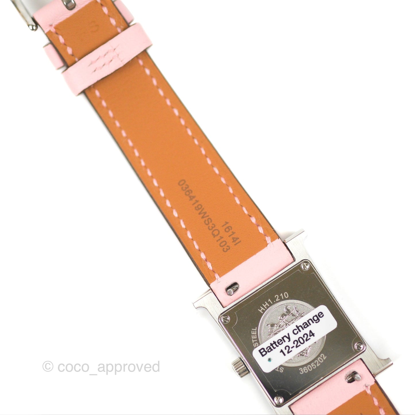 Hermès Heure H Watch Rose Sakura Swift Palladium Hardware