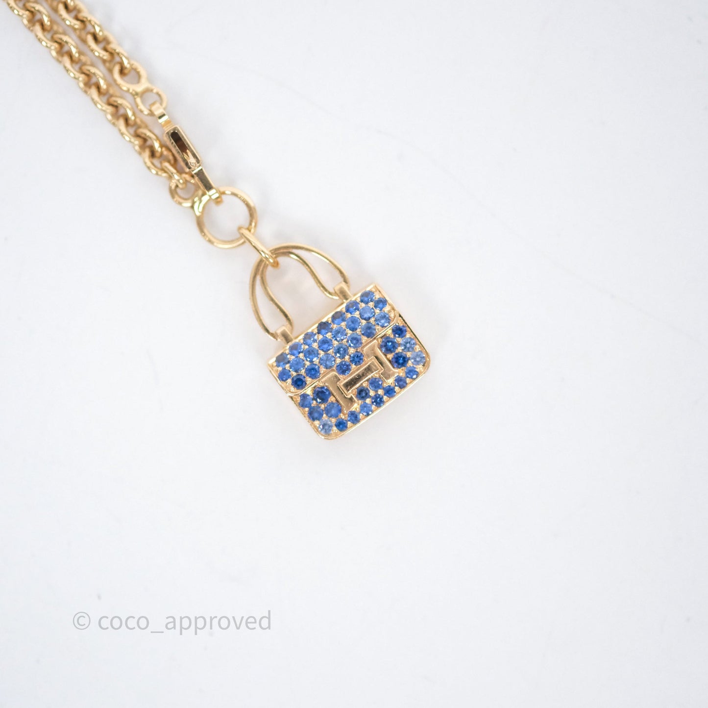 Hermès Amulettes Constance Bracelet Blue Sapphire Gemstones Rose Gold