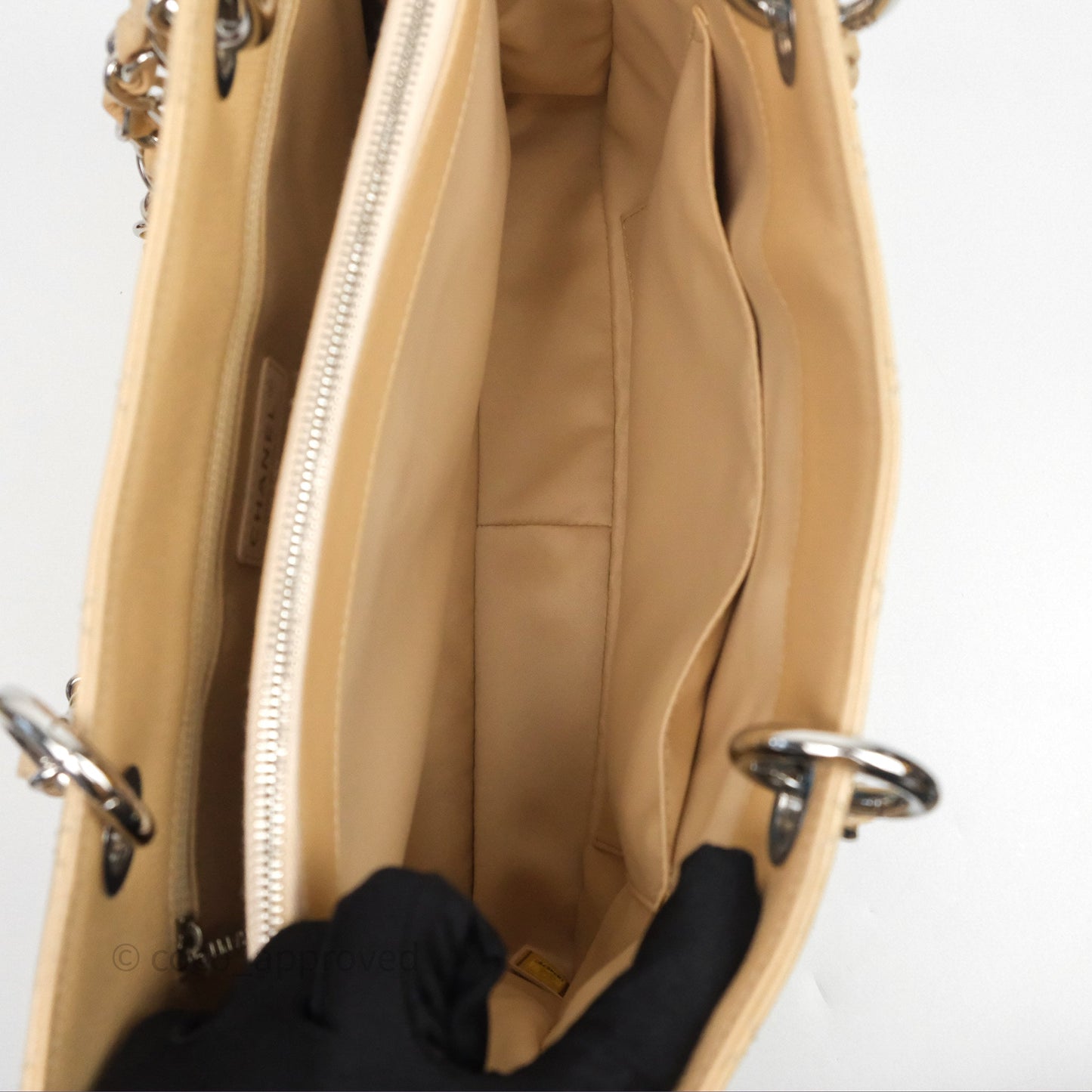 Chanel GST Beige Caviar Silver Hardware