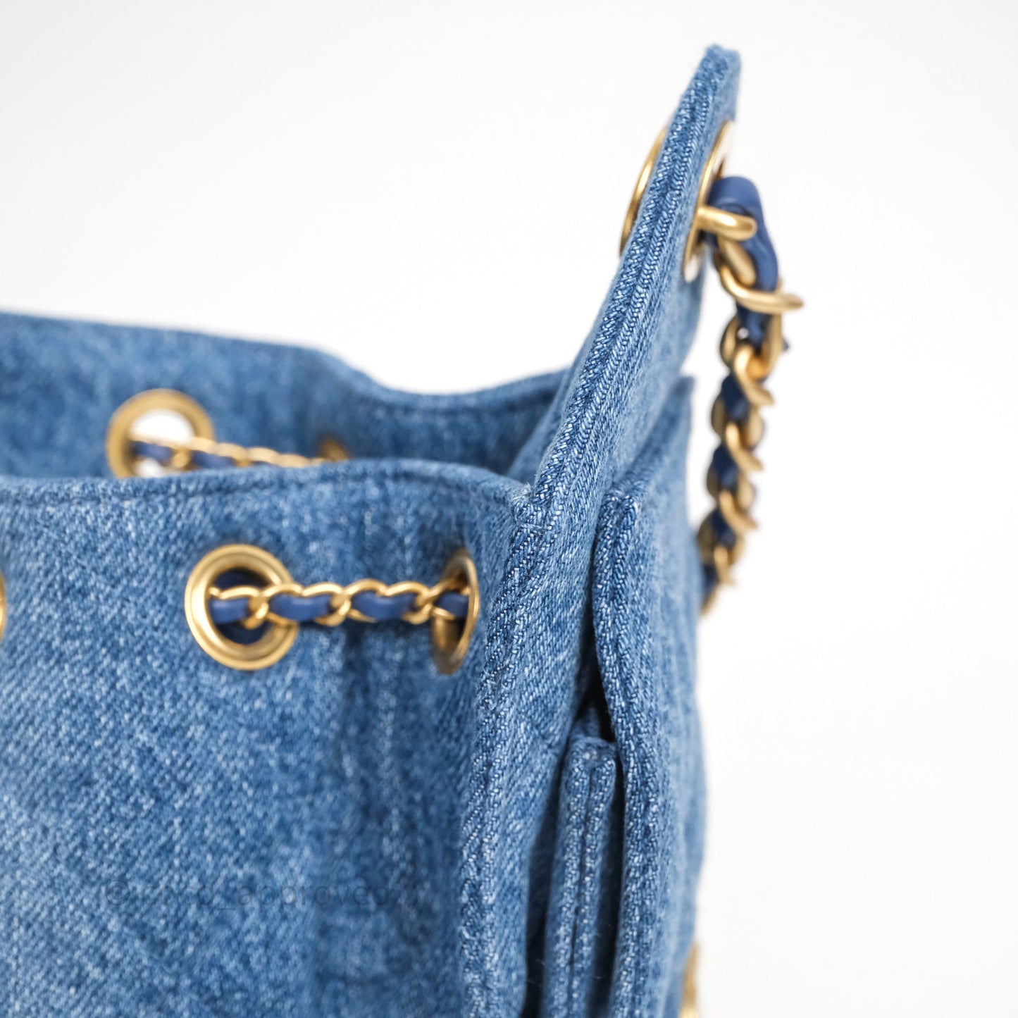 Chanel 25 Mini Washed Denim Aged Gold Hardware