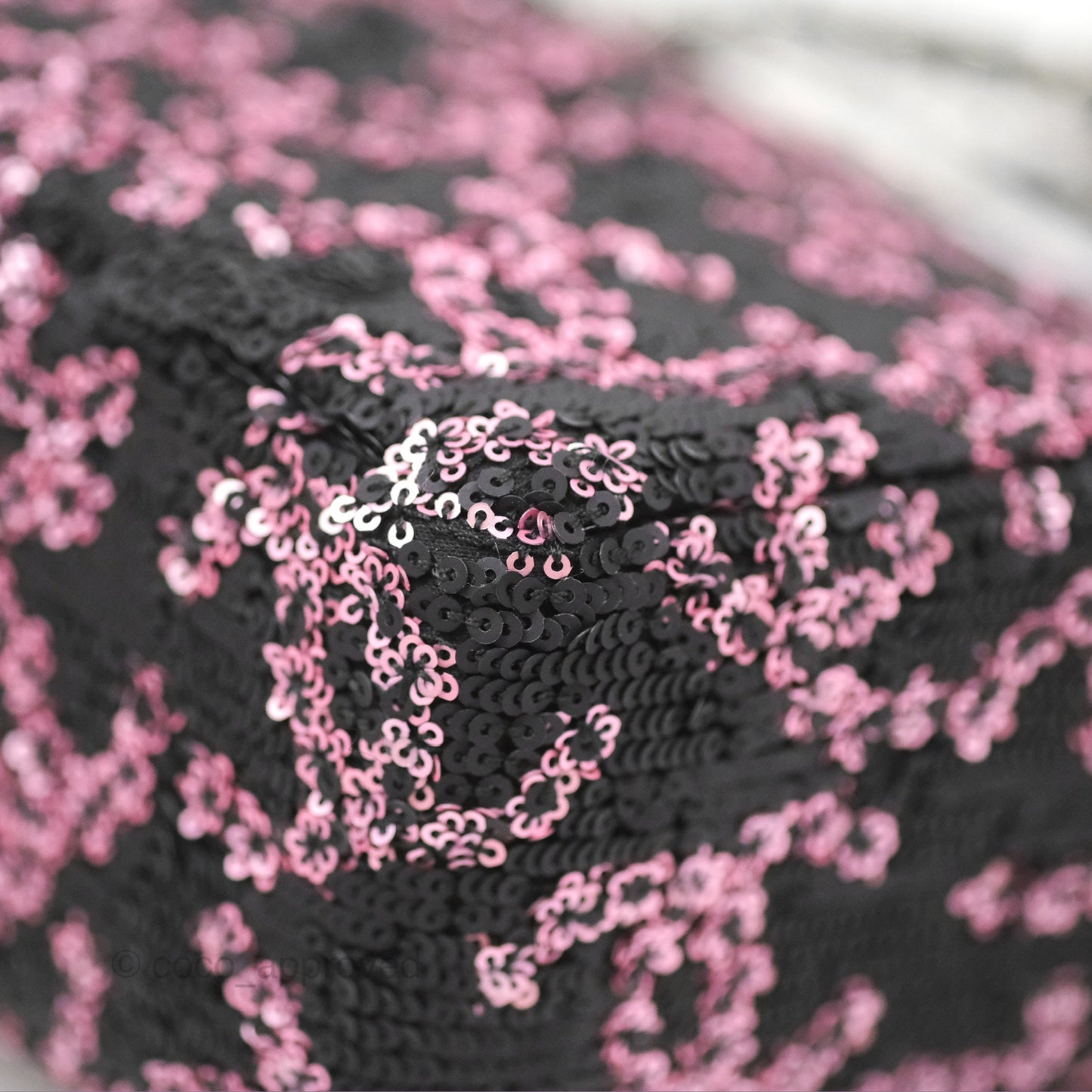 Chanel Medium CC Sequins Flap Bag Pink & Black Silver Hardware