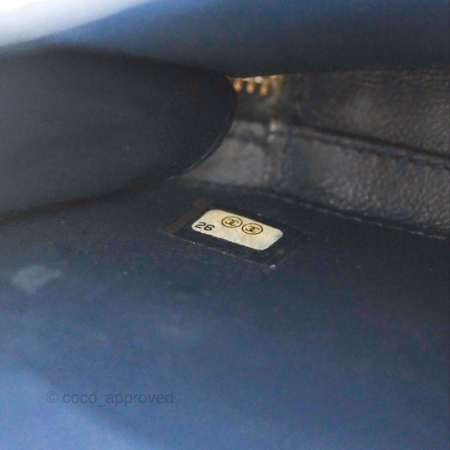 Chanel Quilted Medium CC Filigree Vanity Case Dark Navy Caviar Gold Hardware