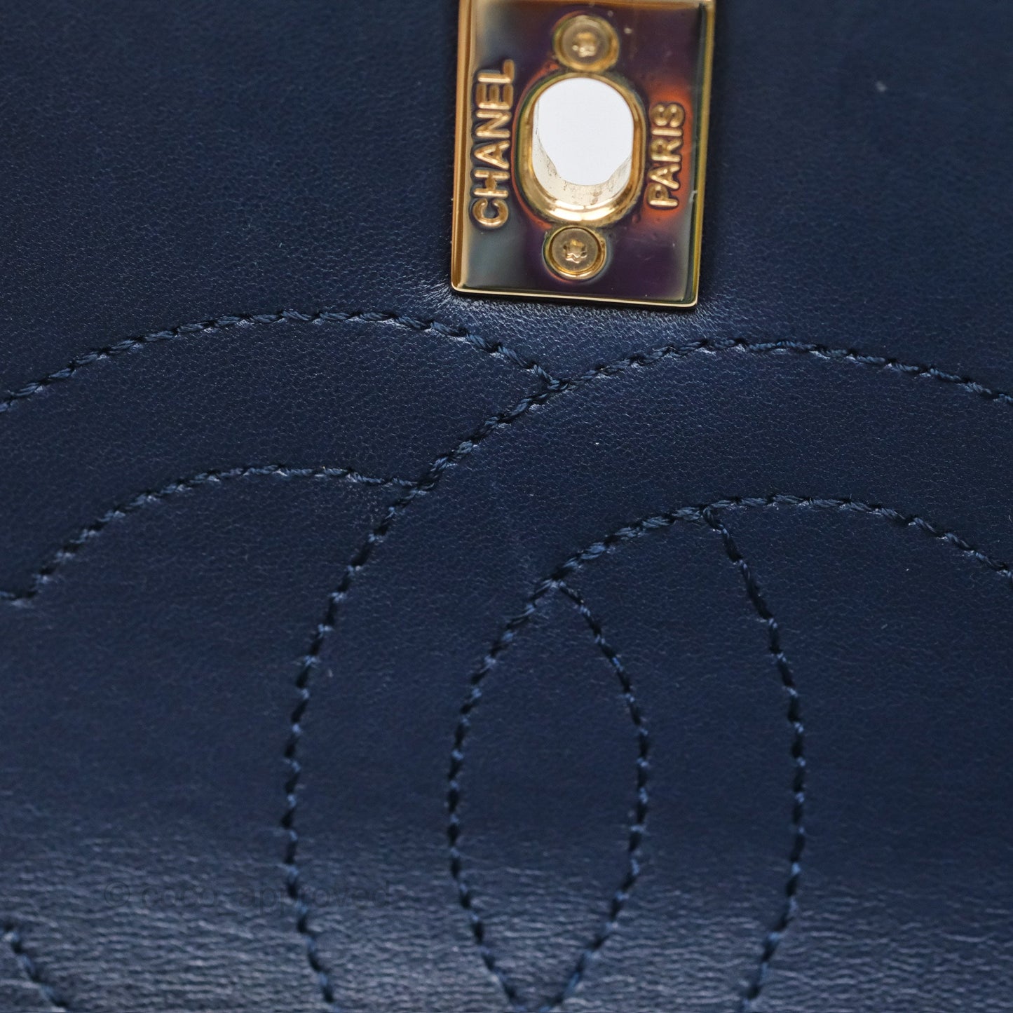 Chanel Small Trendy CC Navy Lambskin Gold Hardware