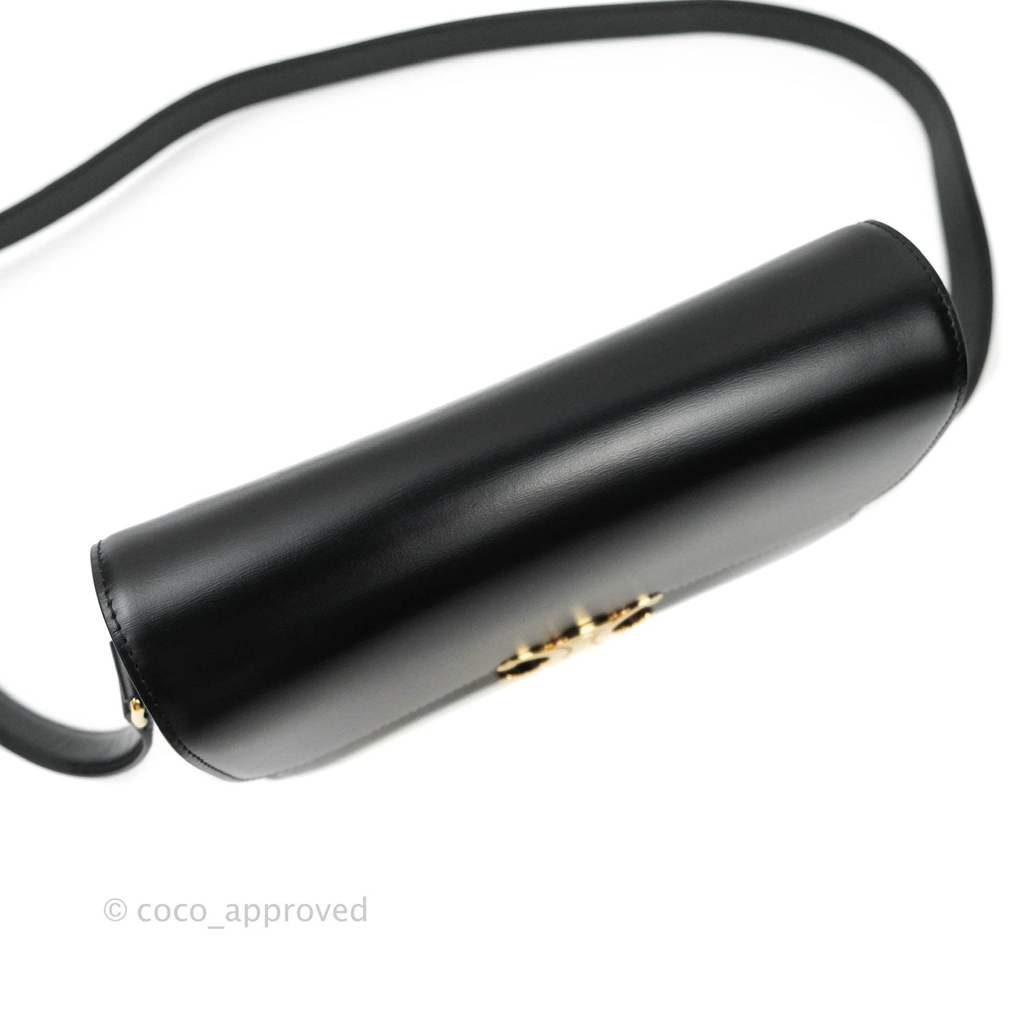 Celine Shiny Calfskin Medium Triomphe Black