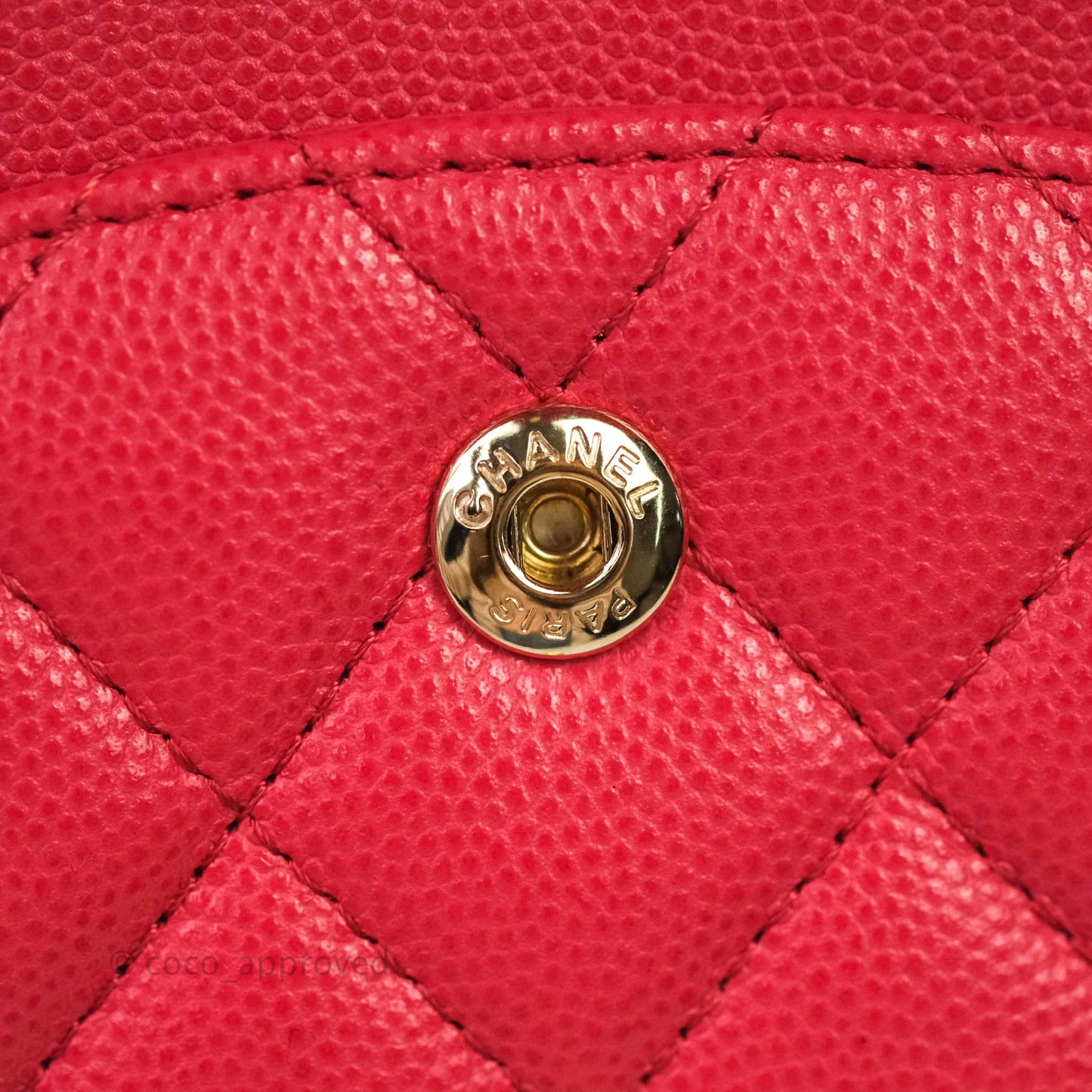 Chanel Classic M/L Medium Double Flap Dark Pink Caviar Gold Hardware