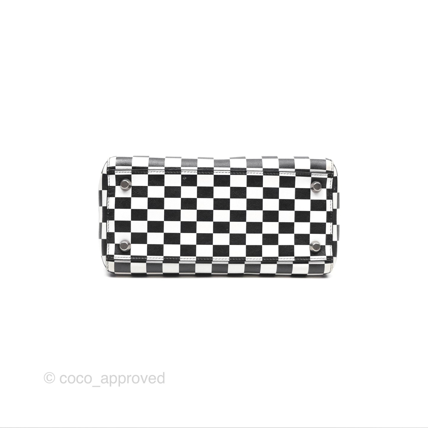 Christian Dior Medium Lady Dior Checkered Black/ White Calfskin