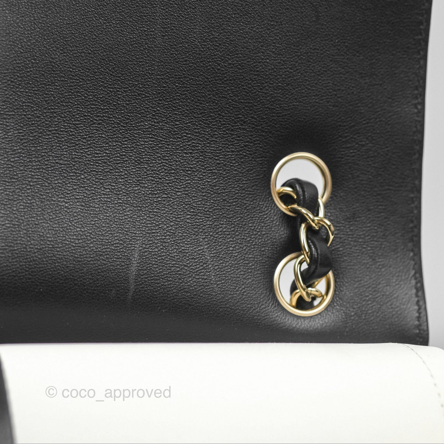 Chanel Medium Flap Black & White Lambskin Gold Hardware