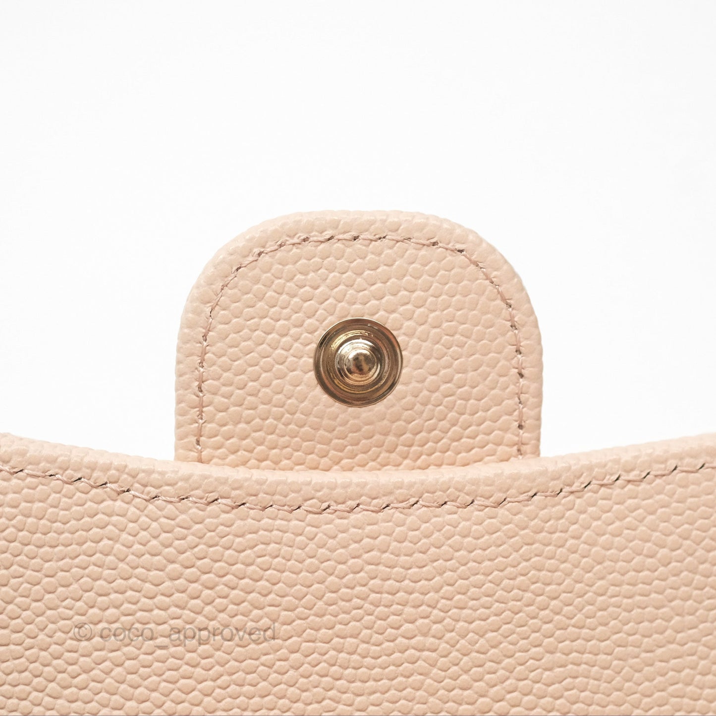 Chanel Classic Short Flap Wallet Beige Pink Caviar Gold Hardware