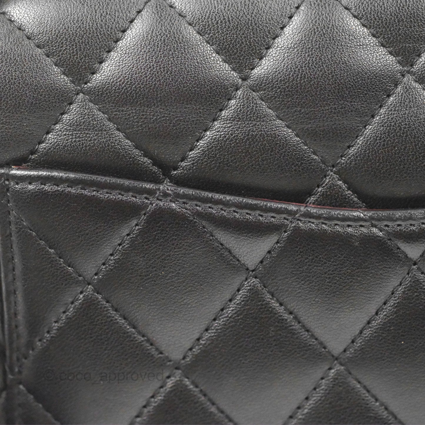 Chanel Classic M/L Medium Flap Quilted Black Lambskin Silver Hardware